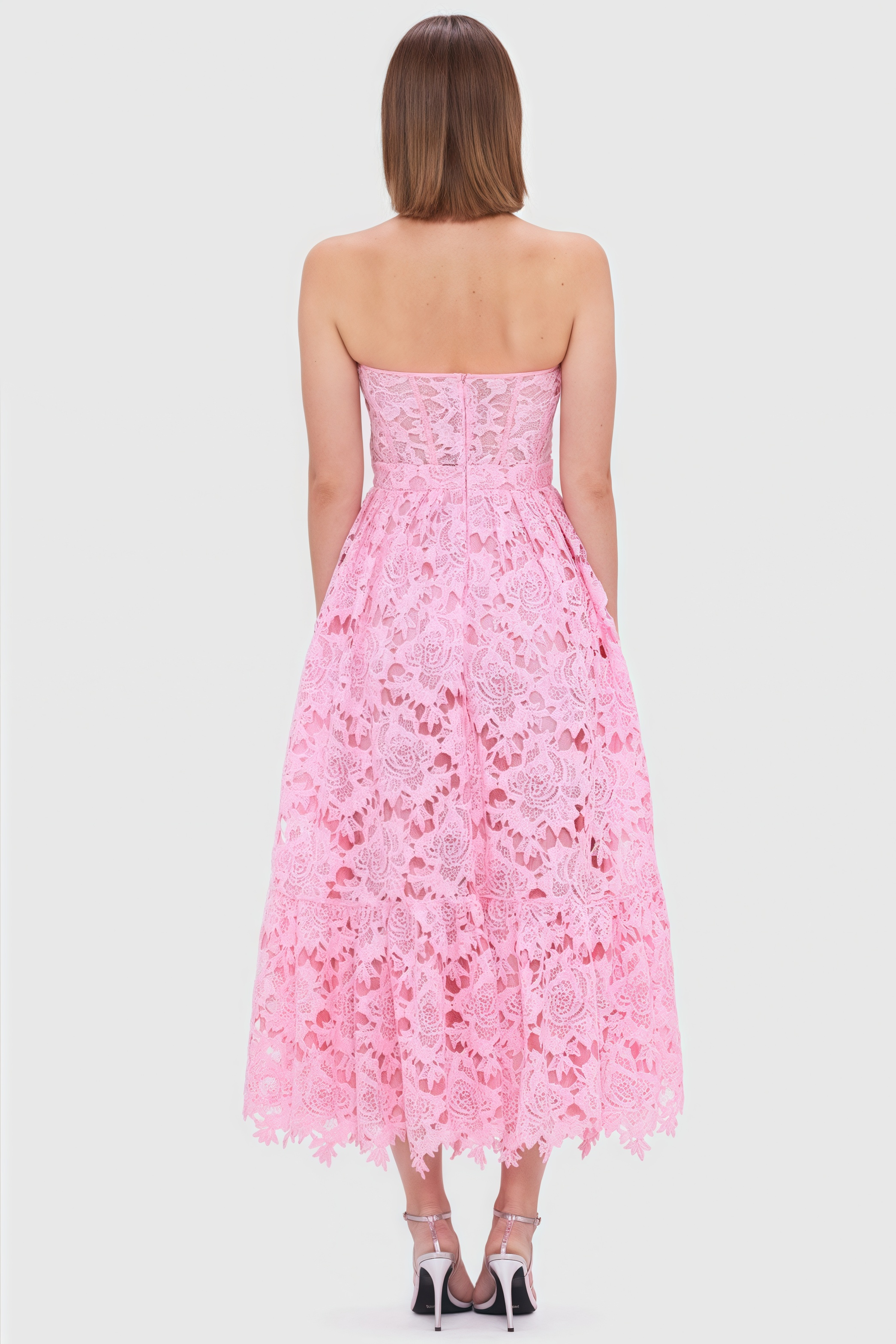 Darcy Solid Lace Sleeveless Midi Dress