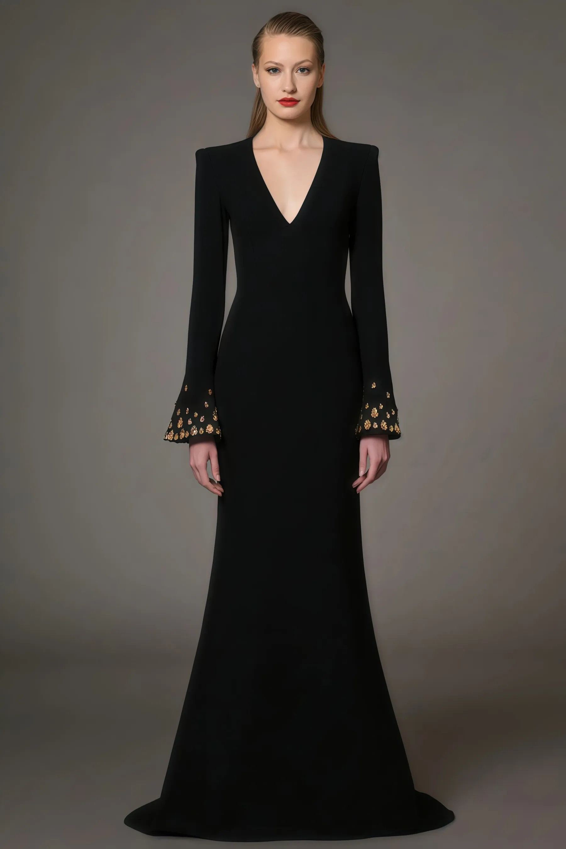 Charlie Flared Sleeve Studded Maxi Dress