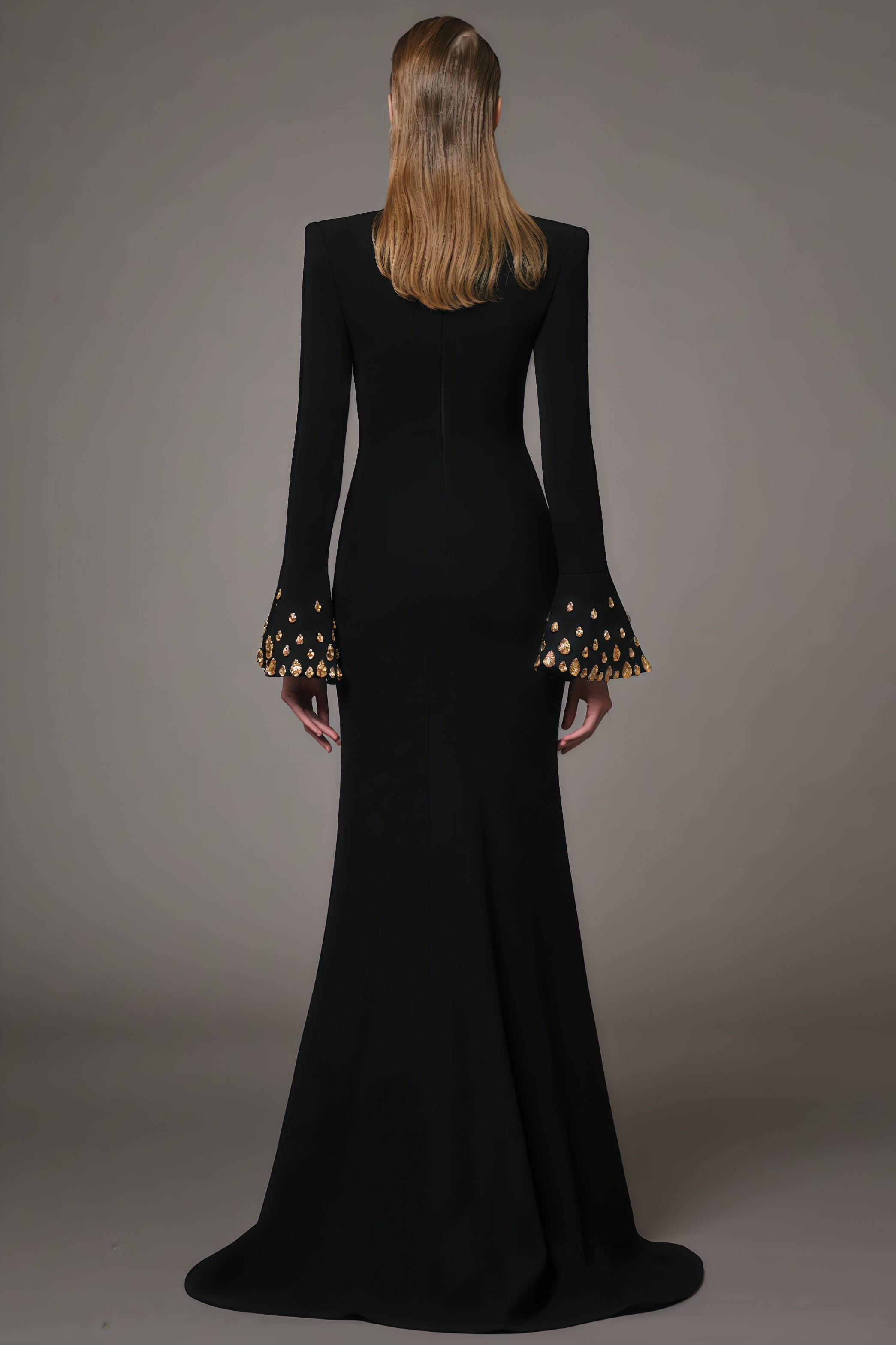 Charlie Flared Sleeve Studded Maxi Dress