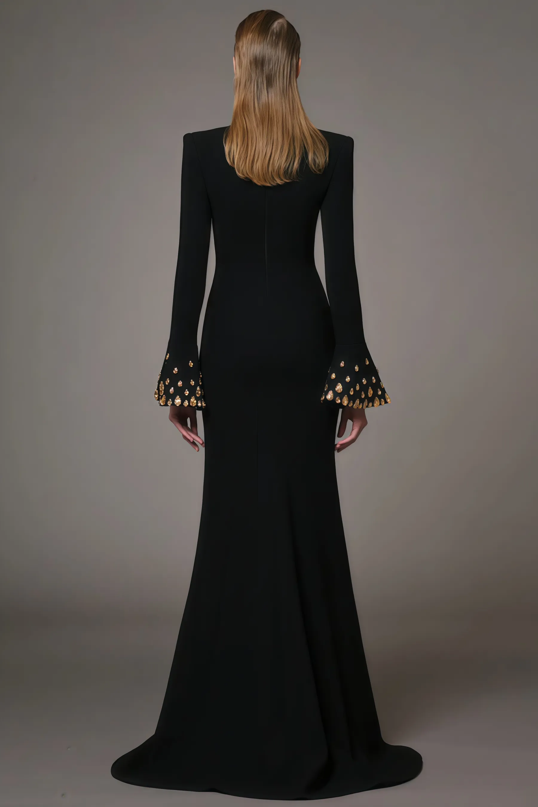 Charlie Flared Sleeve Studded Maxi Dress