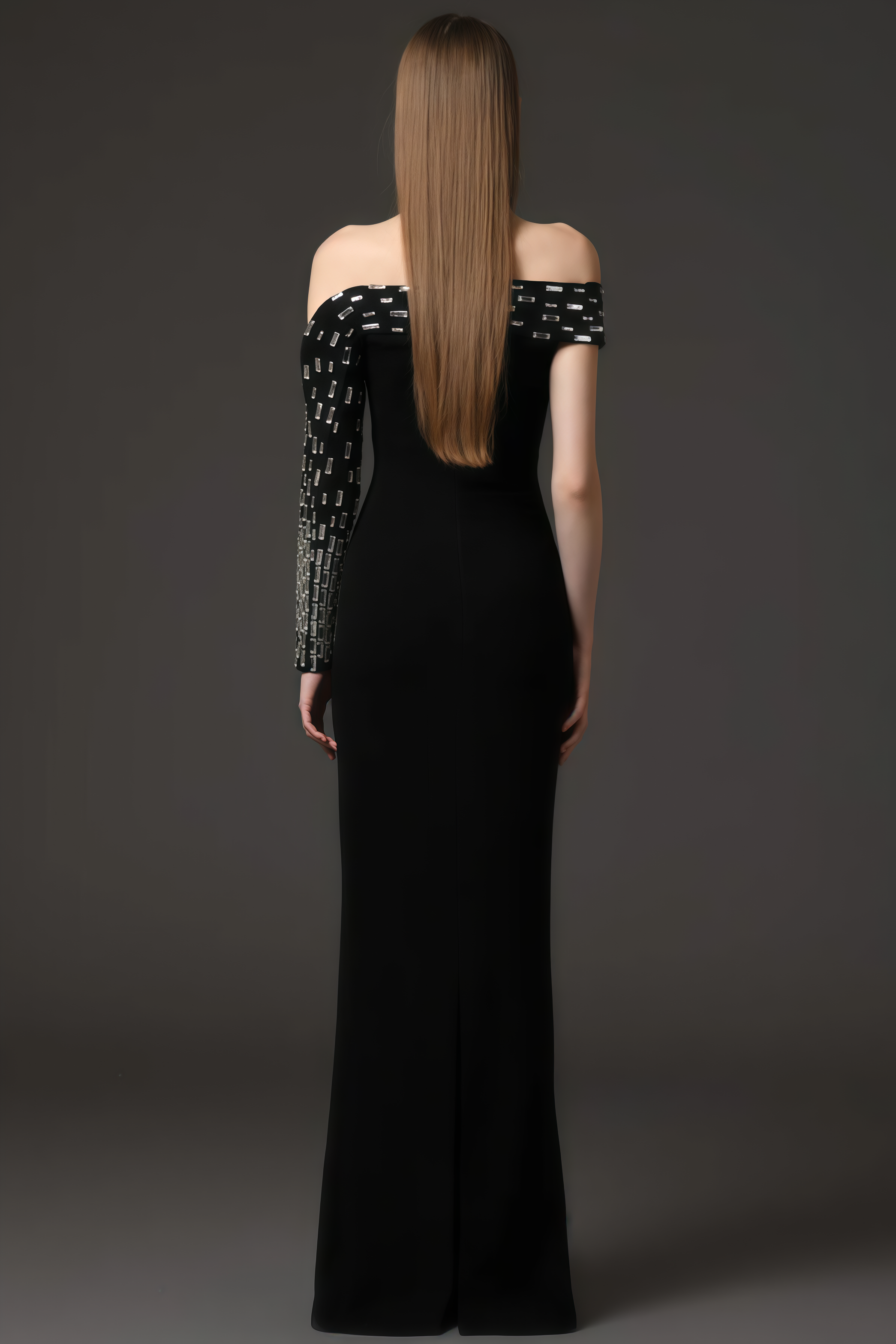 Wyran Diamond Black Bandage Maxi Dress