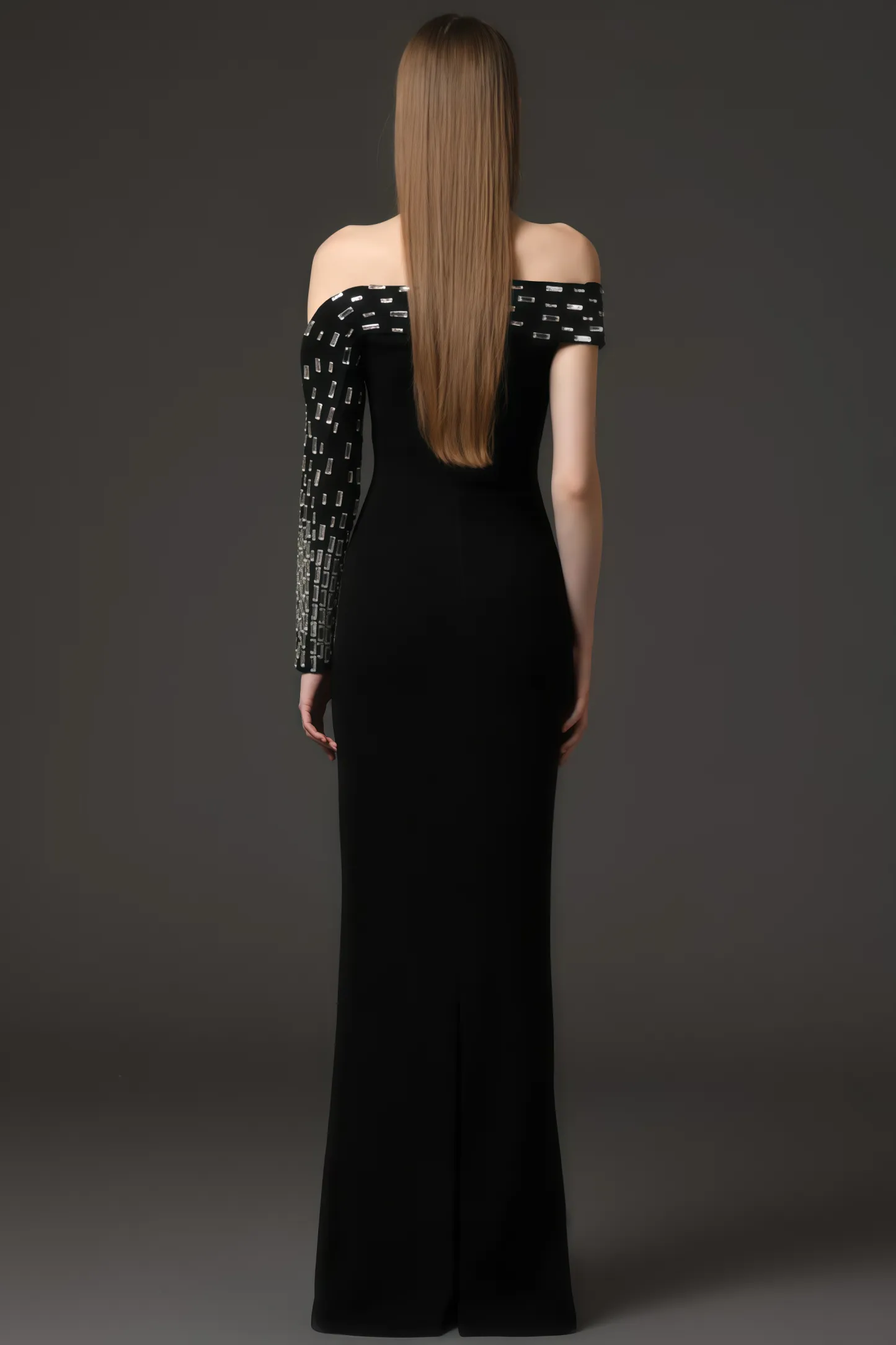 Wyran Diamond Black Bandage Maxi Dress