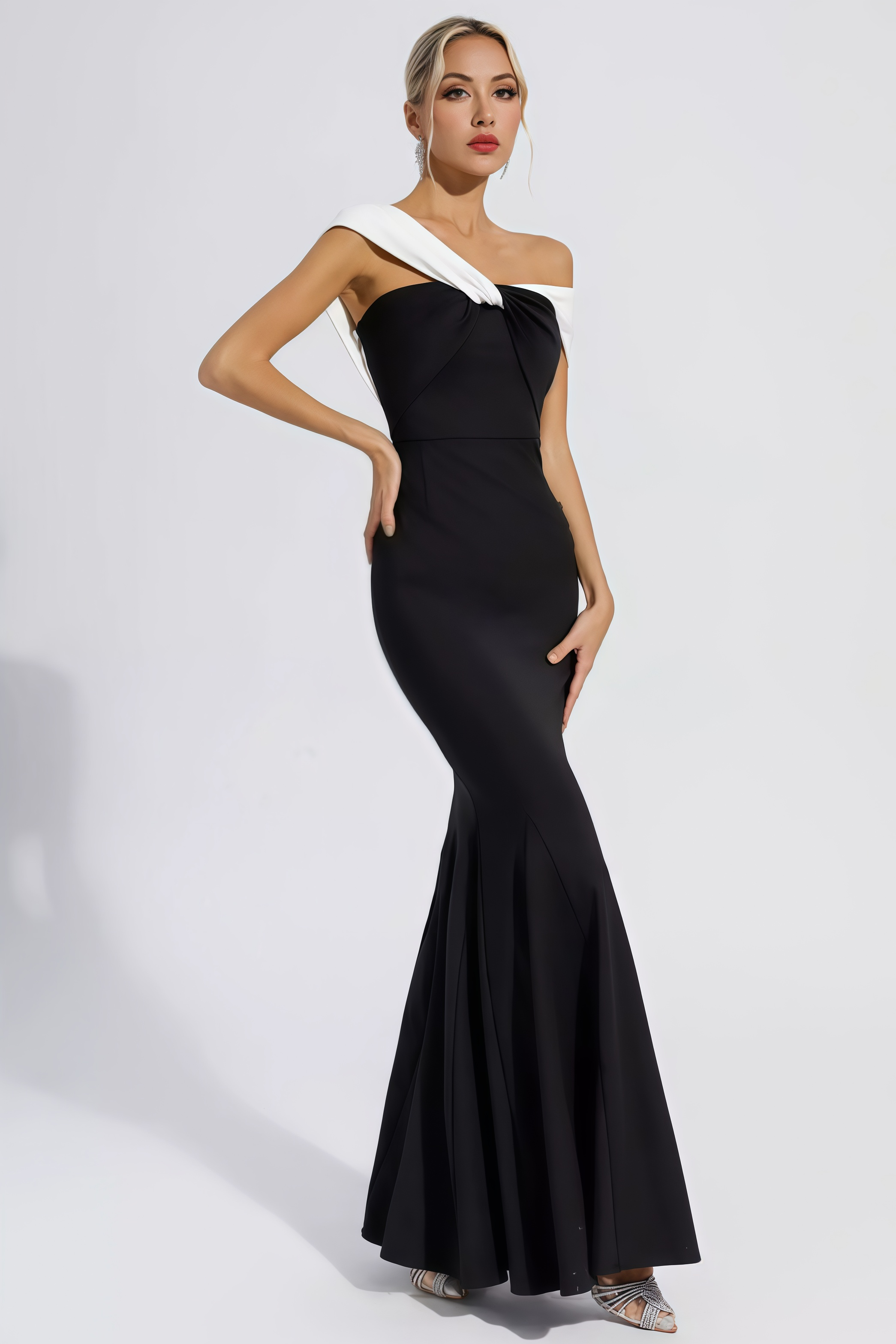 Zora Black Off-Shoulder Mermaid Maxi Dress