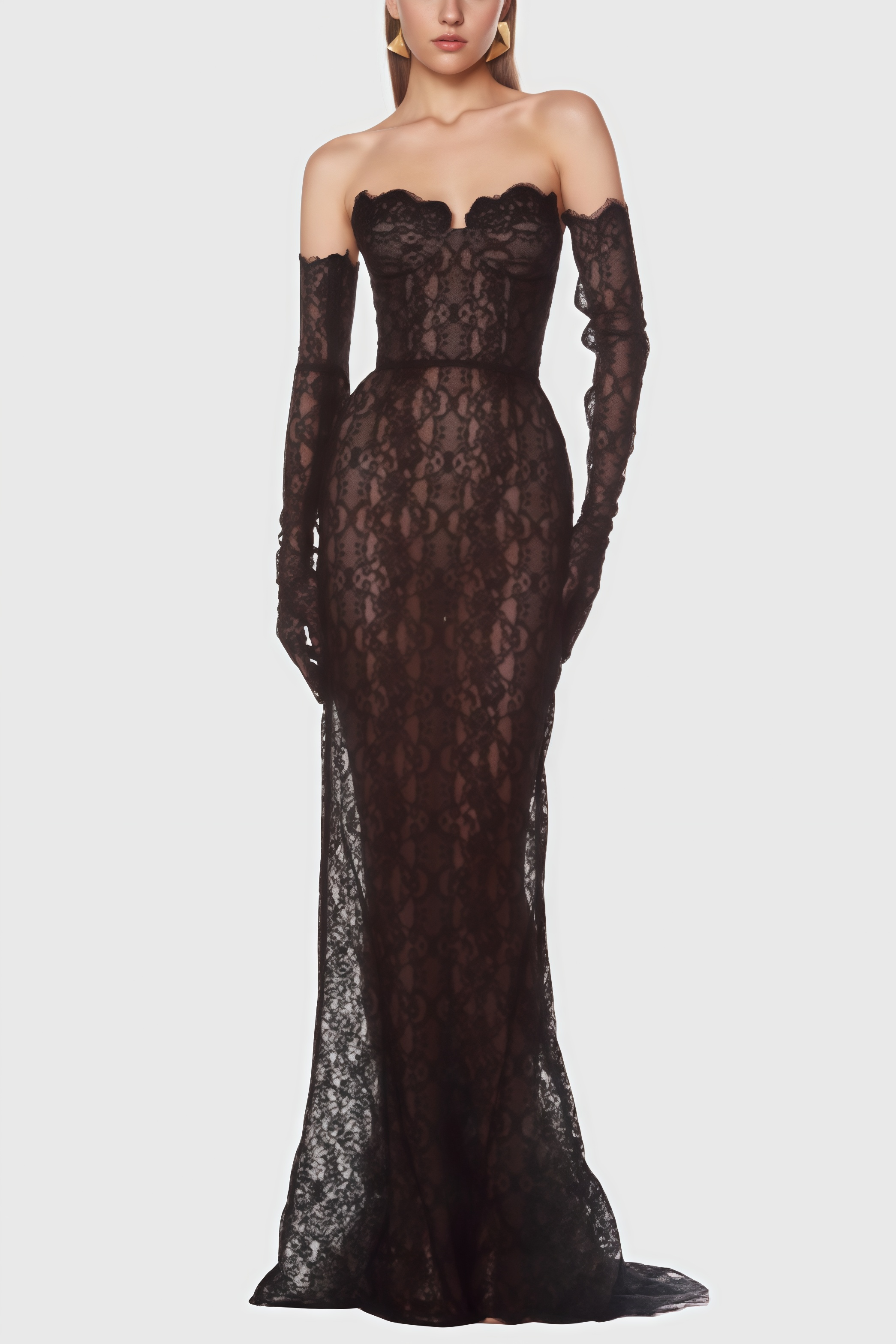 Lyrik Lace Backless Fishtail Maxi Dress