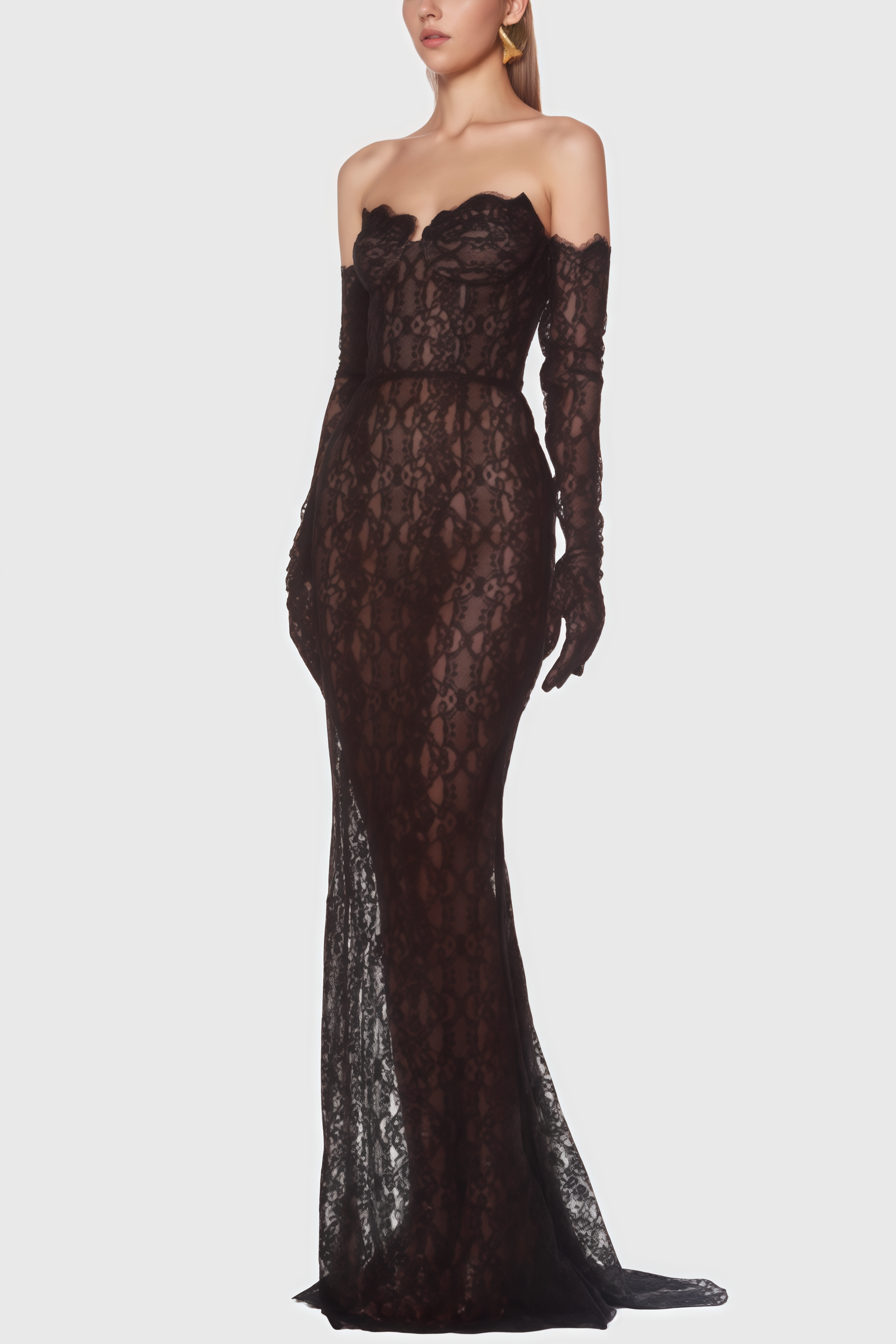 Lyrik Lace Backless Fishtail Maxi Dress