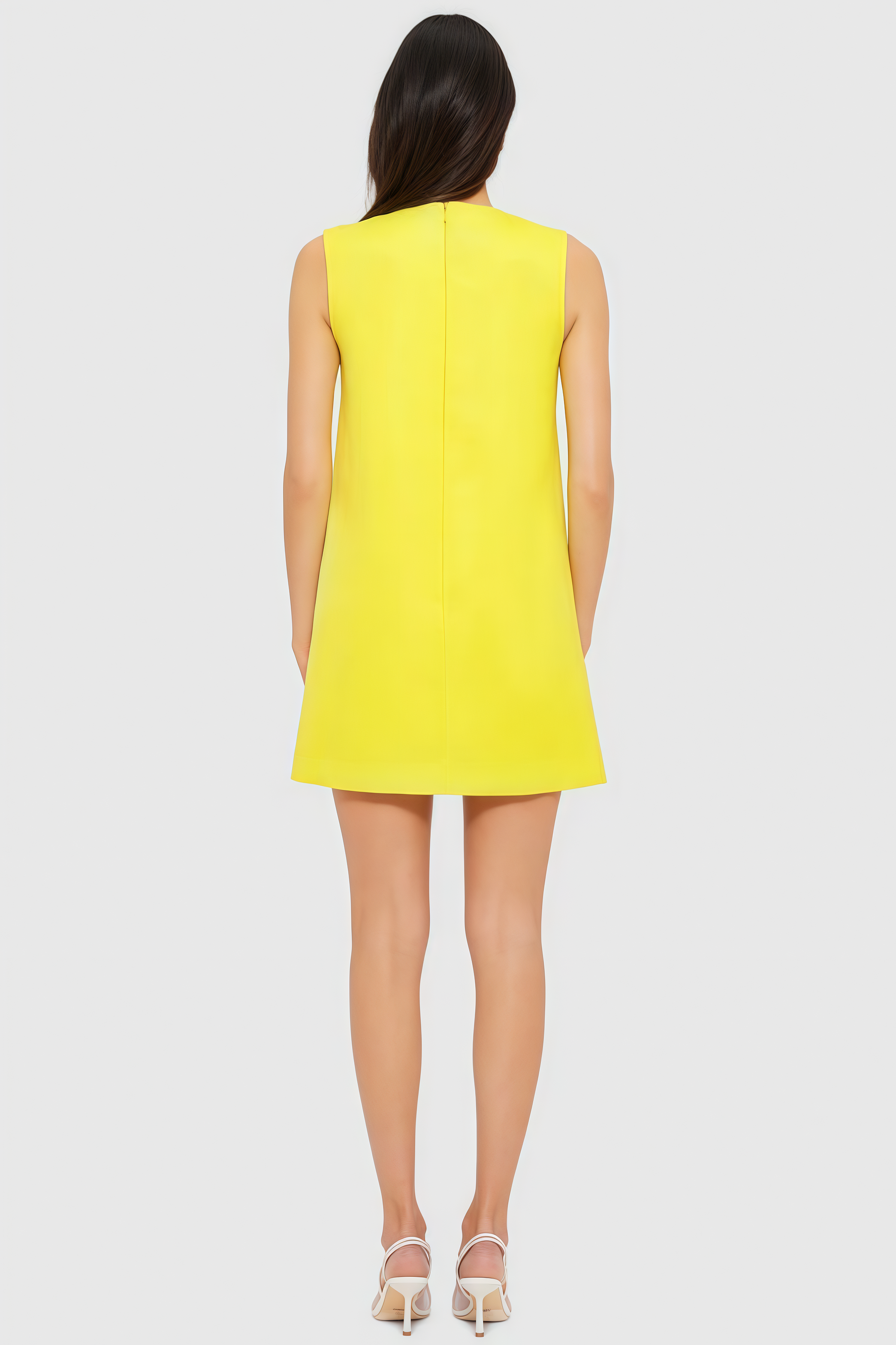 Garrisf Yellow 3D Floral Mini Dress
