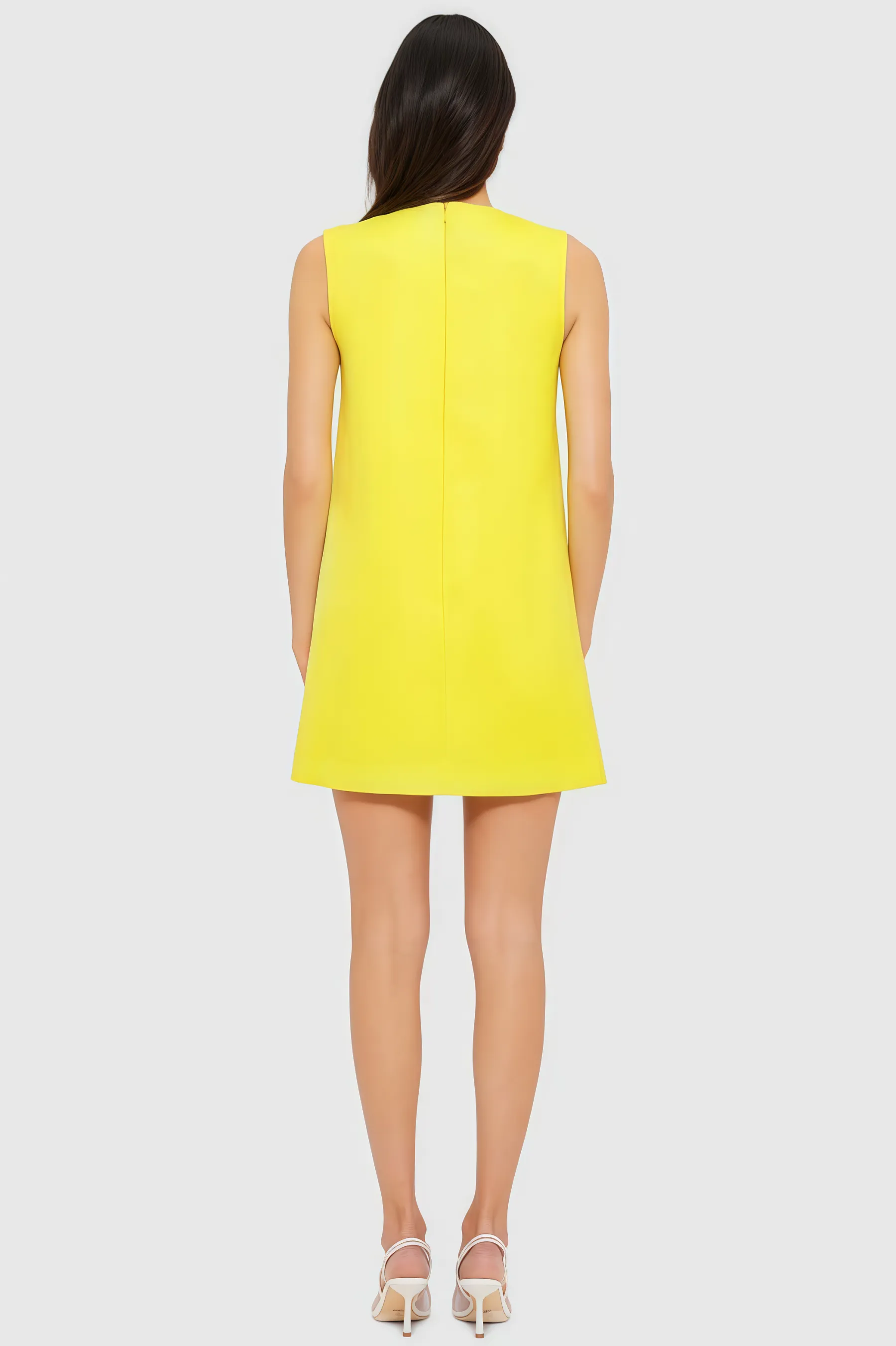 Garrisf Yellow 3D Floral Mini Dress