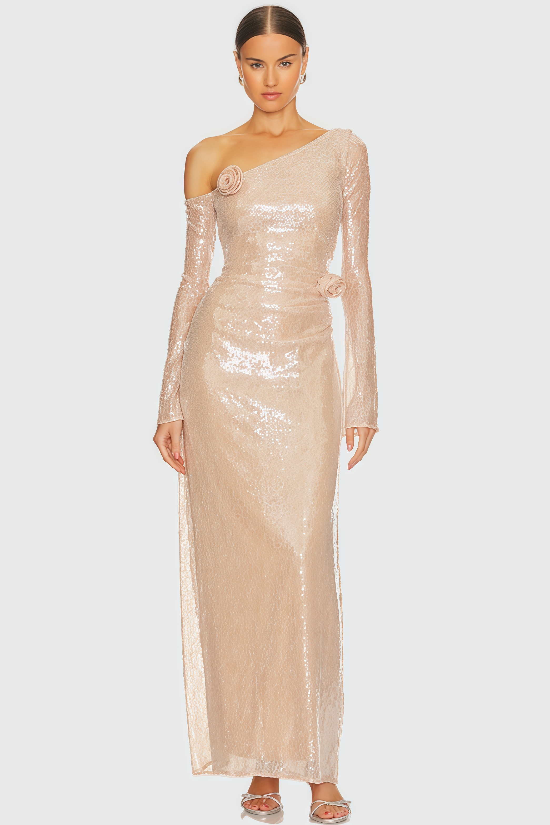 Elric Sequined Lace Maxi Dress