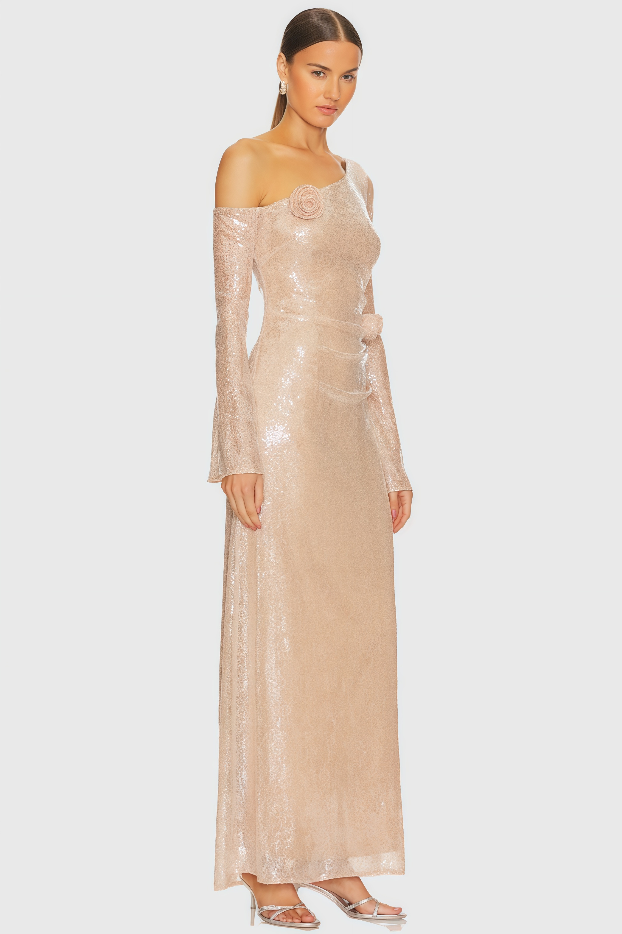 Elric Sequined Lace Maxi Dress