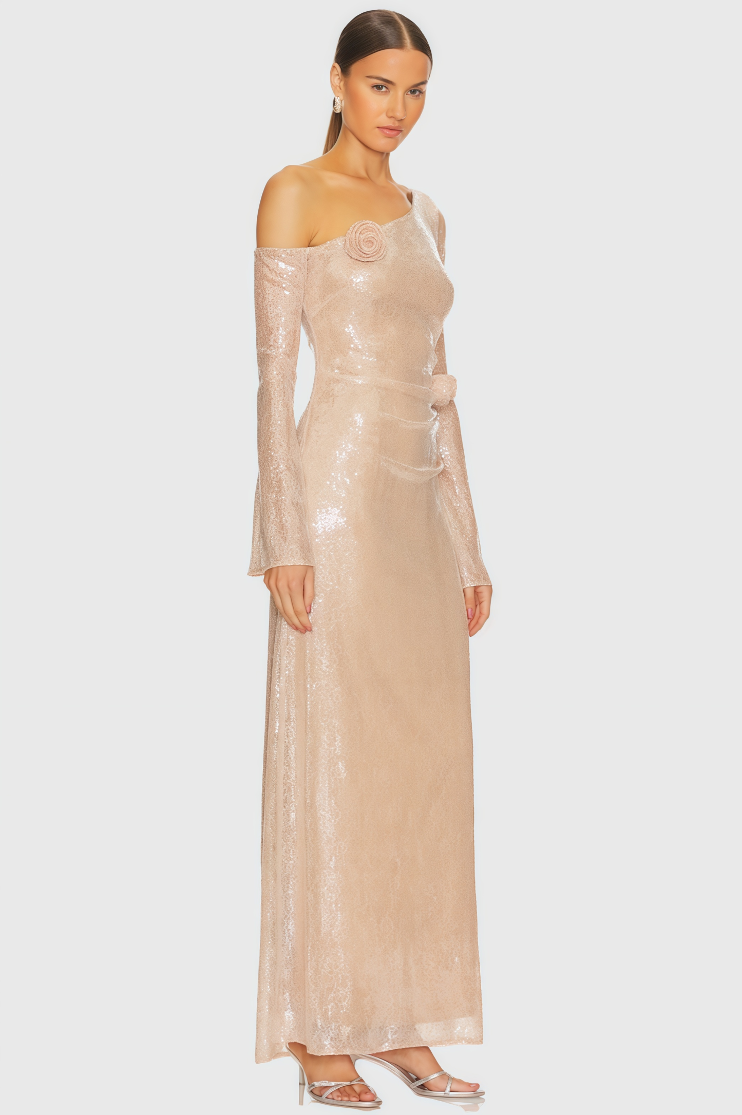 Elric Sequined Lace Maxi Dress