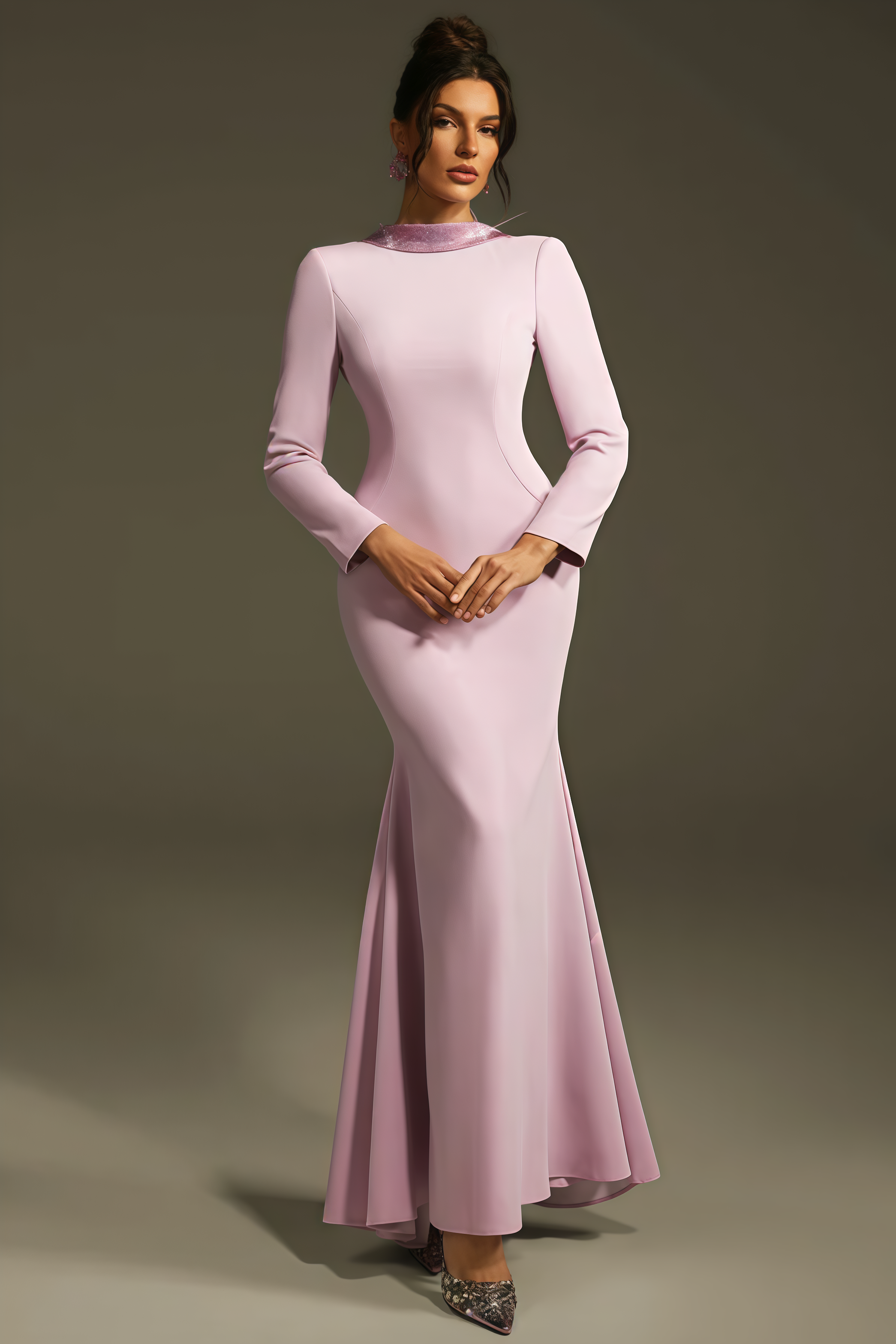 Taryke Backless Rhinestone Flower Maxi Dress