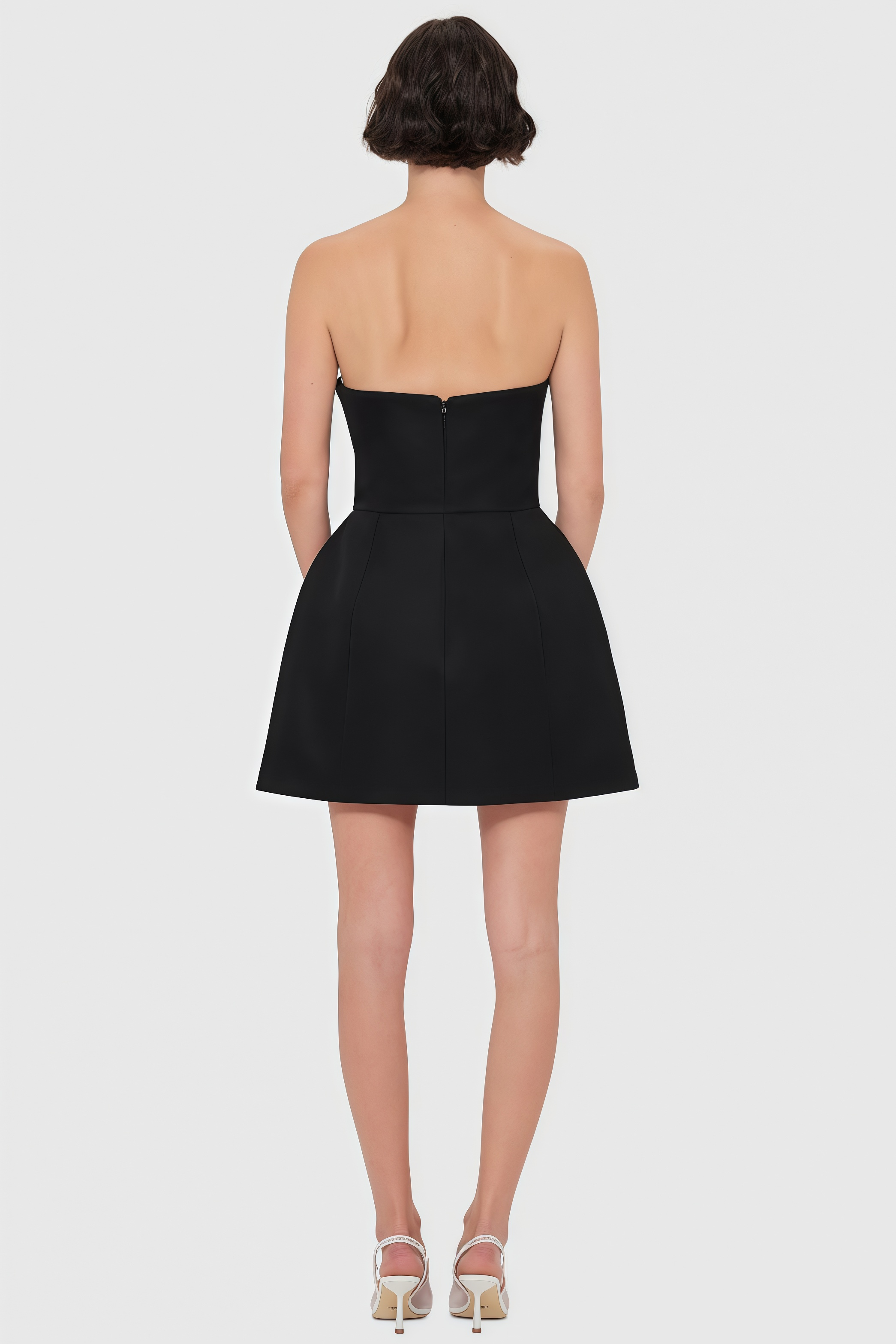 Fennl Black Floral Bustier Mini Dress