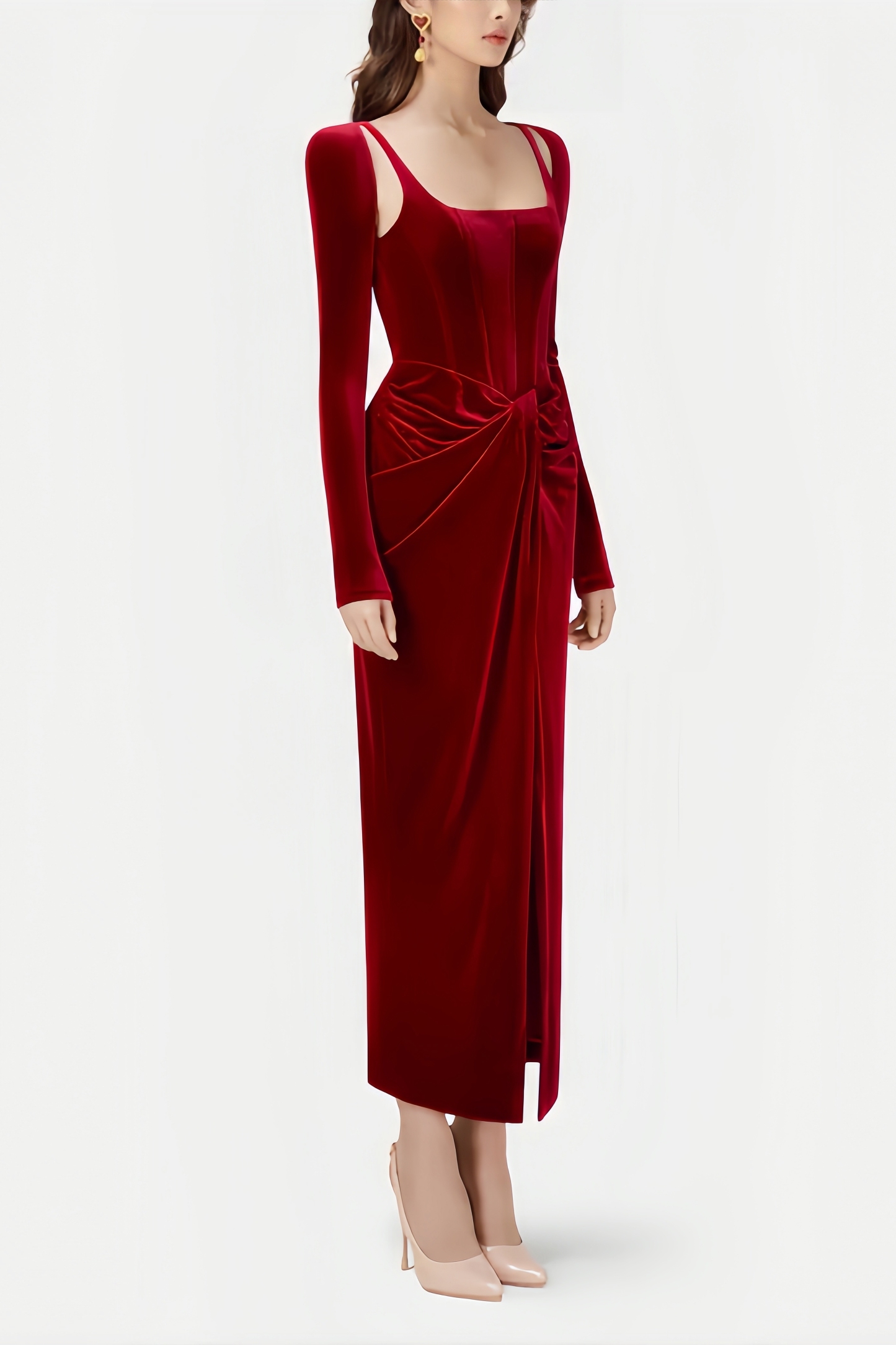 Bardou Pleated and Twisted Ultra Maxi Dress