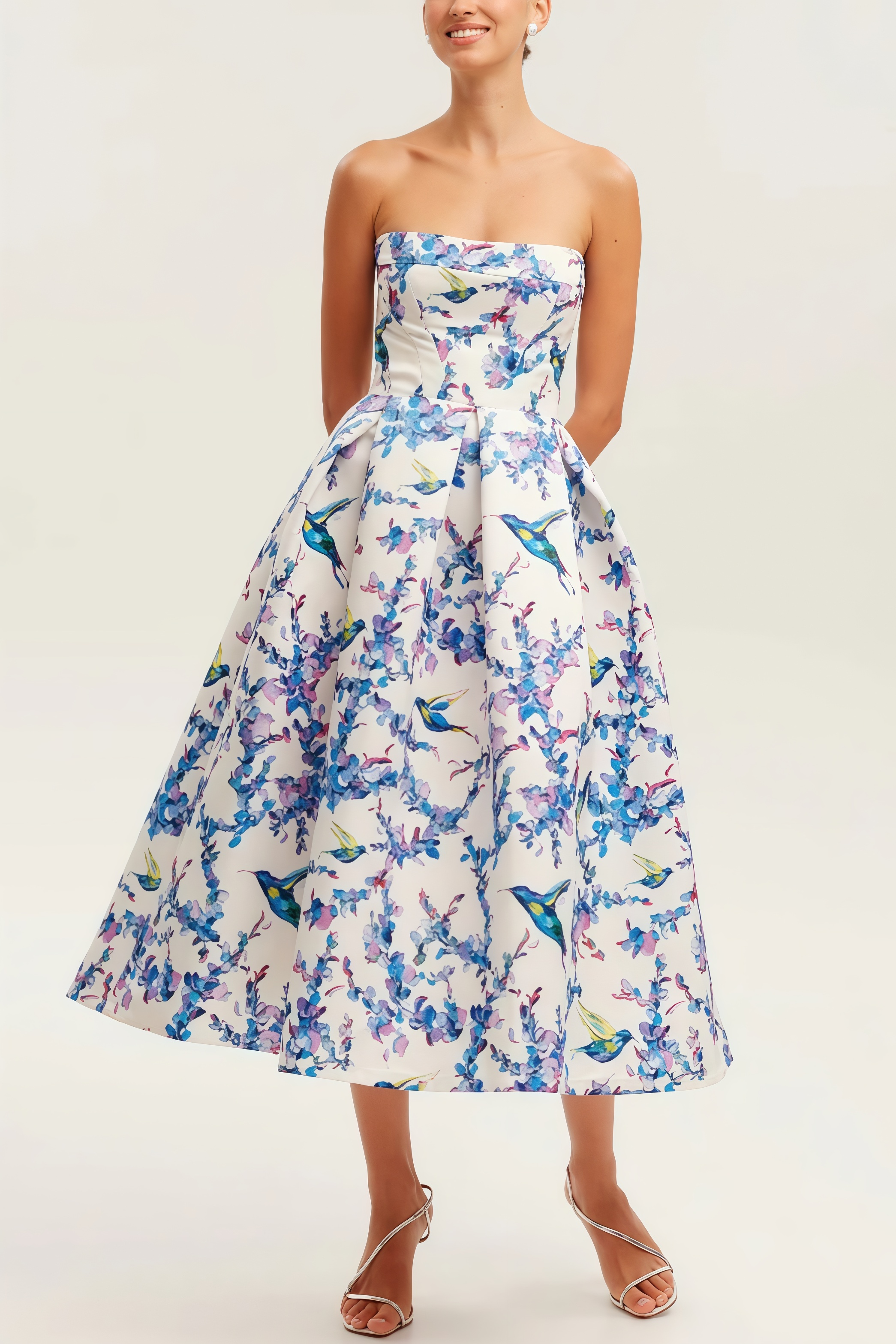 Stanl Floral Tie Midi Dress