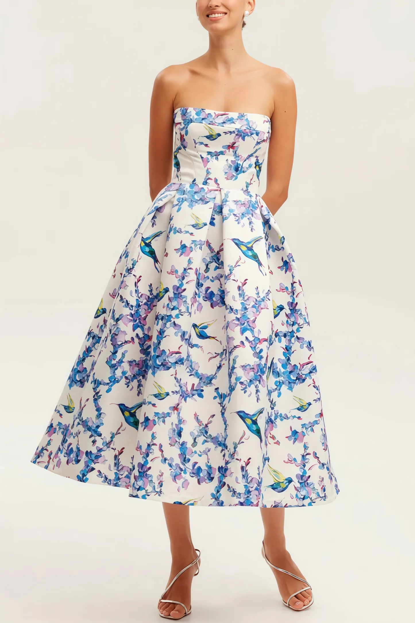 Stanl Floral Tie Midi Dress