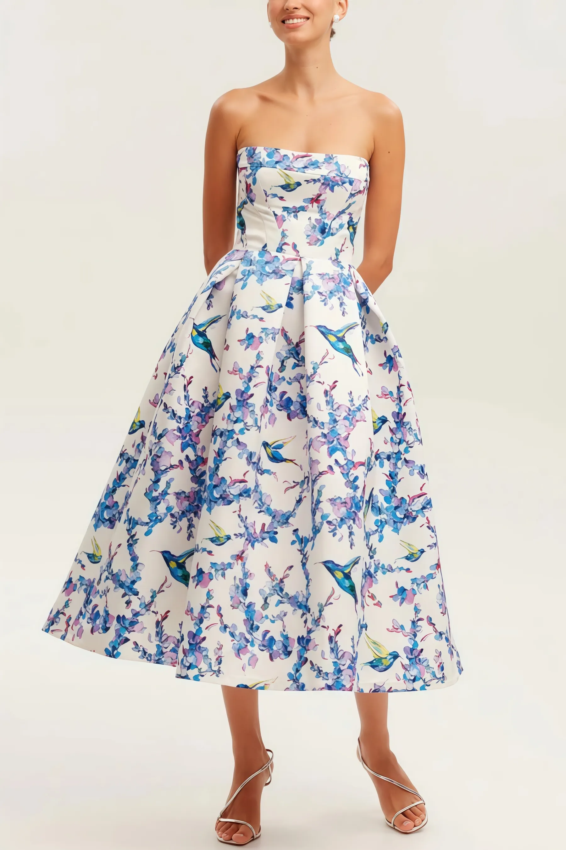 Stanl Floral Tie Midi Dress