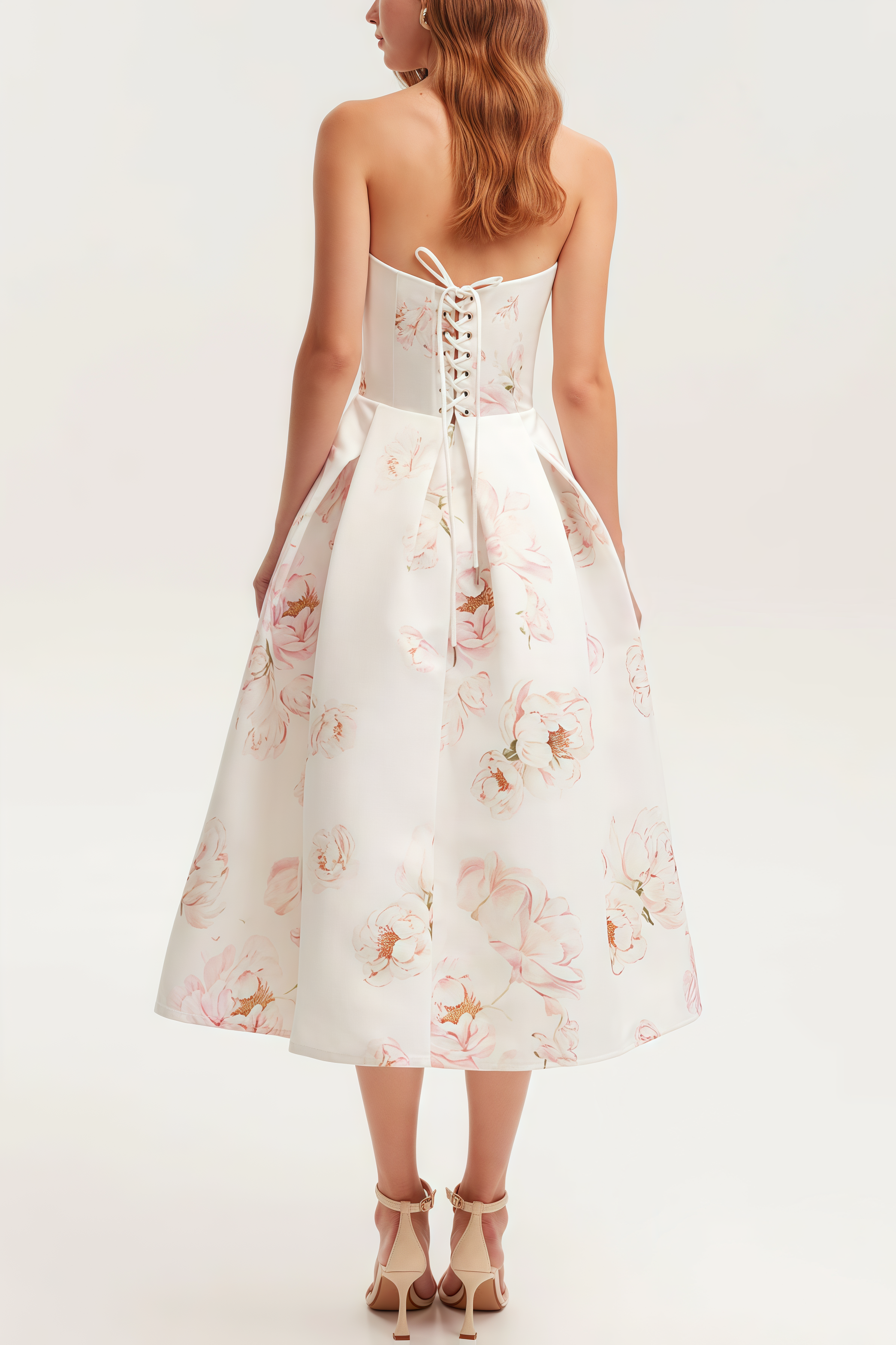 Jerra Peony Corset Midi Dress