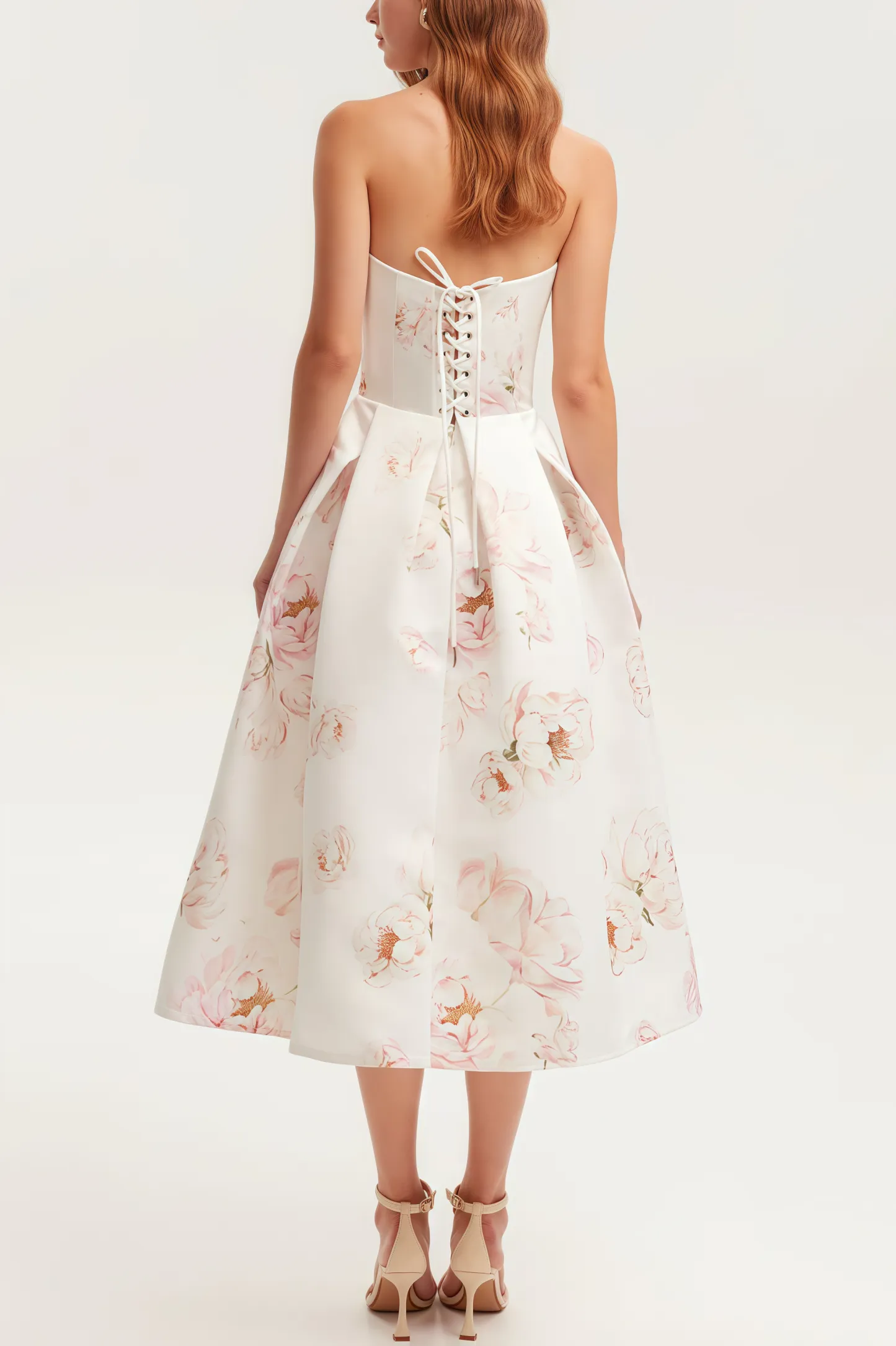 Jerra Peony Corset Midi Dress