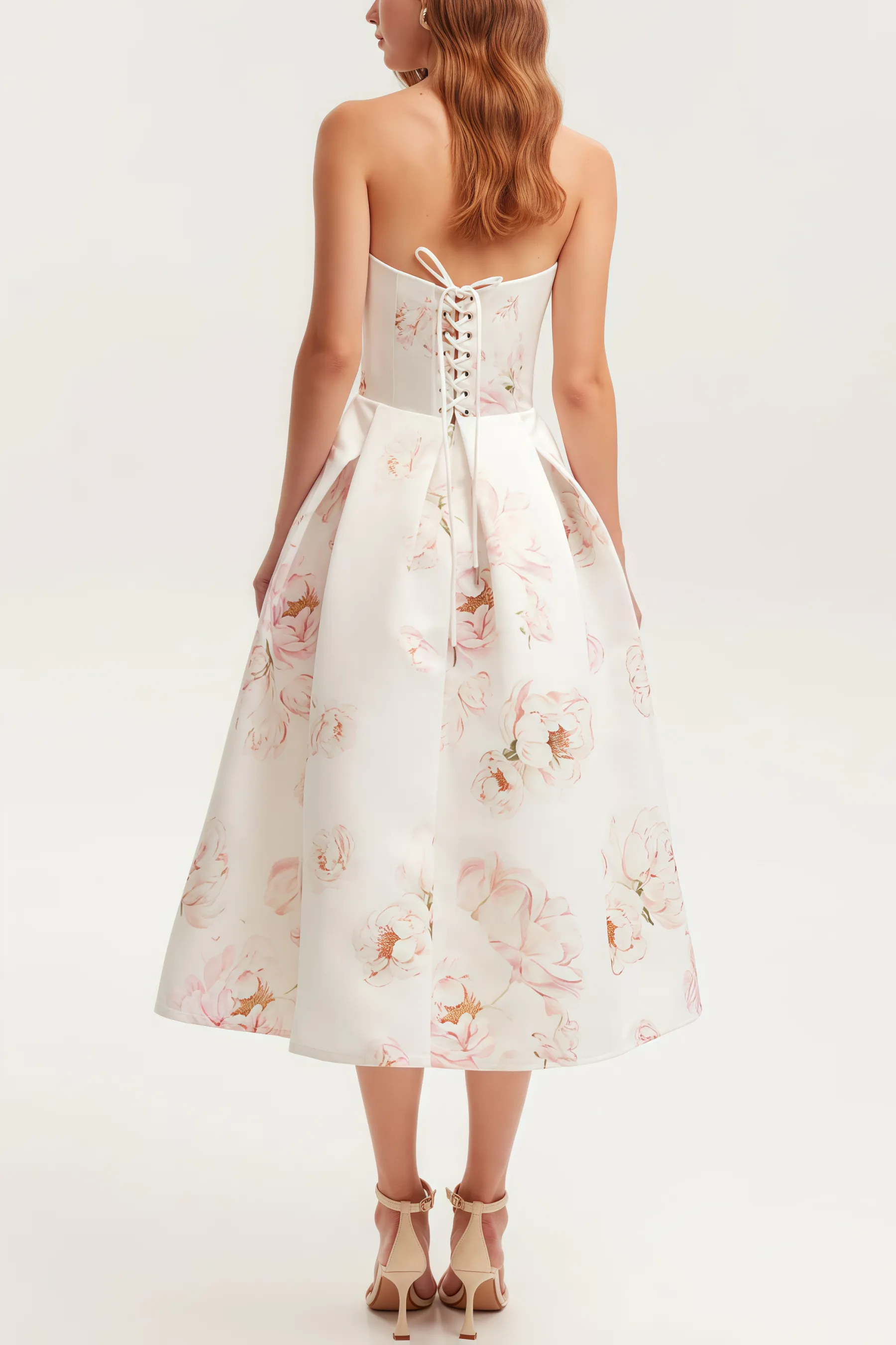 Jerra Peony Corset Midi Dress