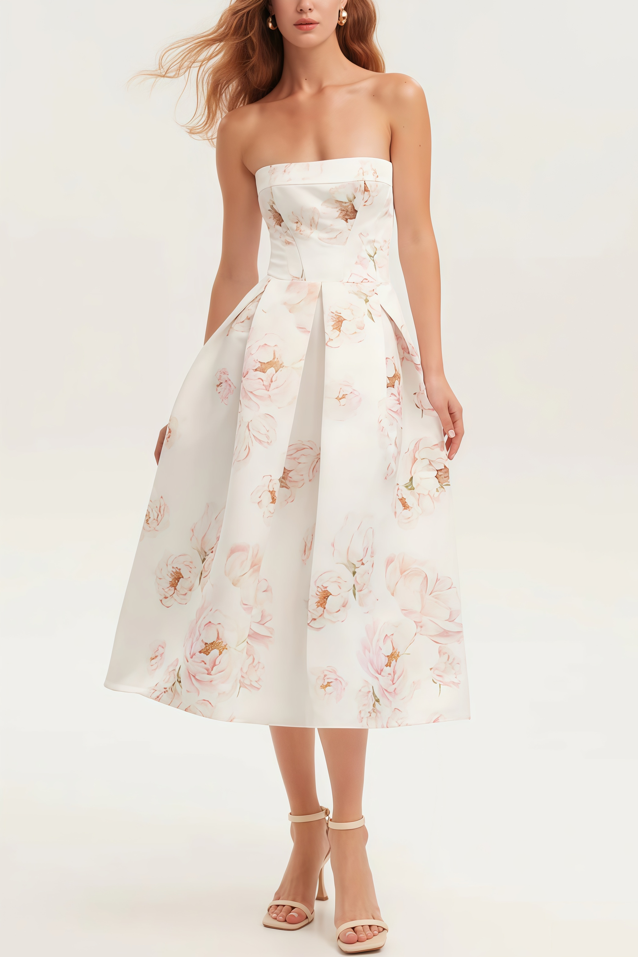 Jerra Peony Corset Midi Dress