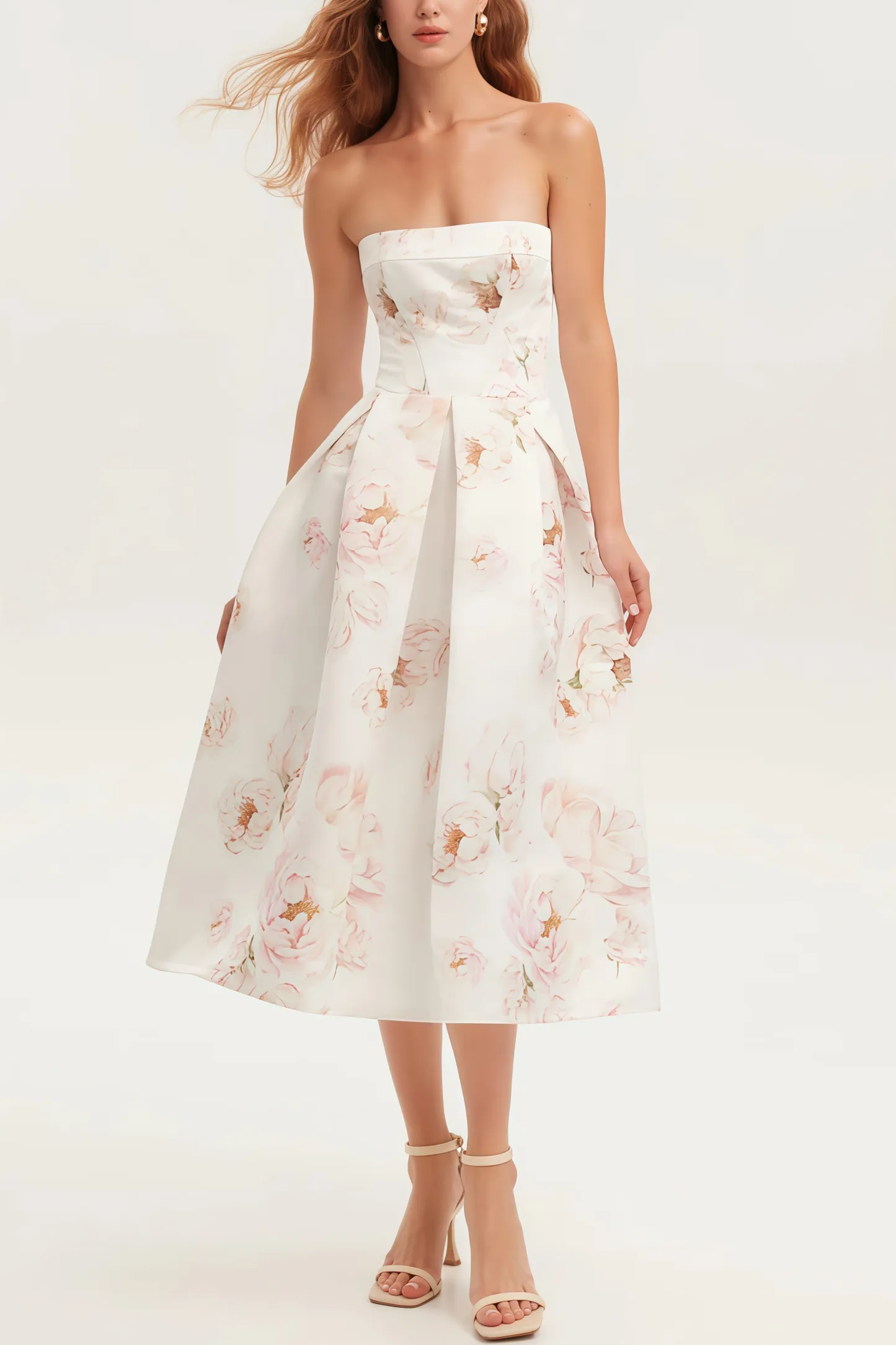 Jerra Peony Corset Midi Dress