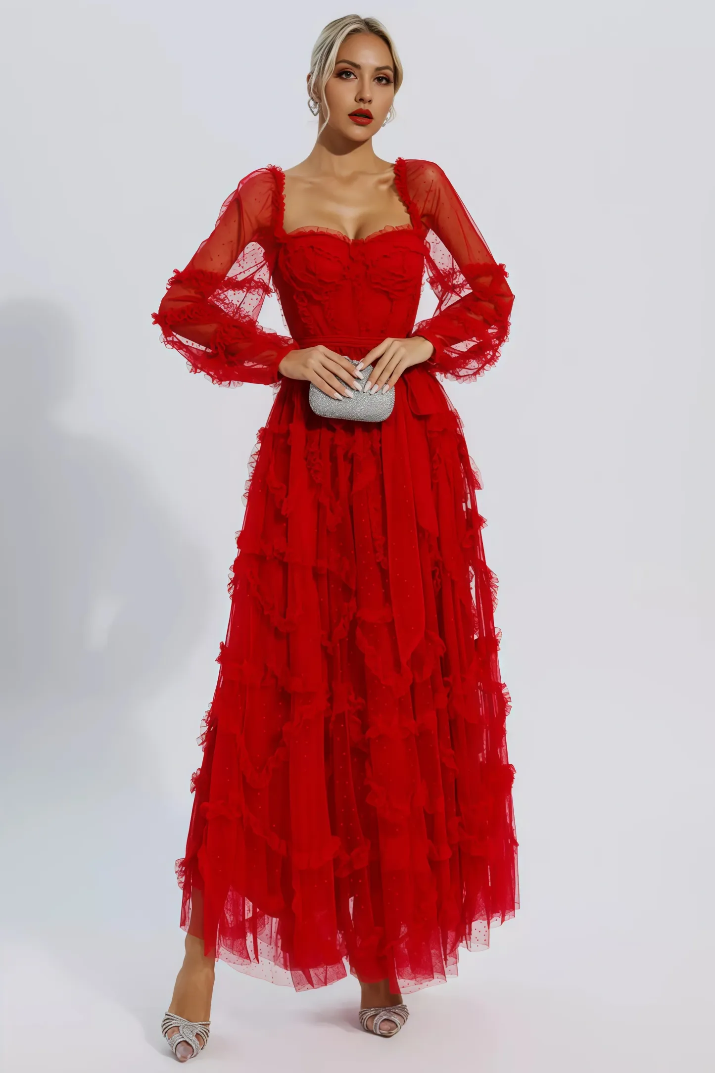 Bali Red Mesh Maxi Dress