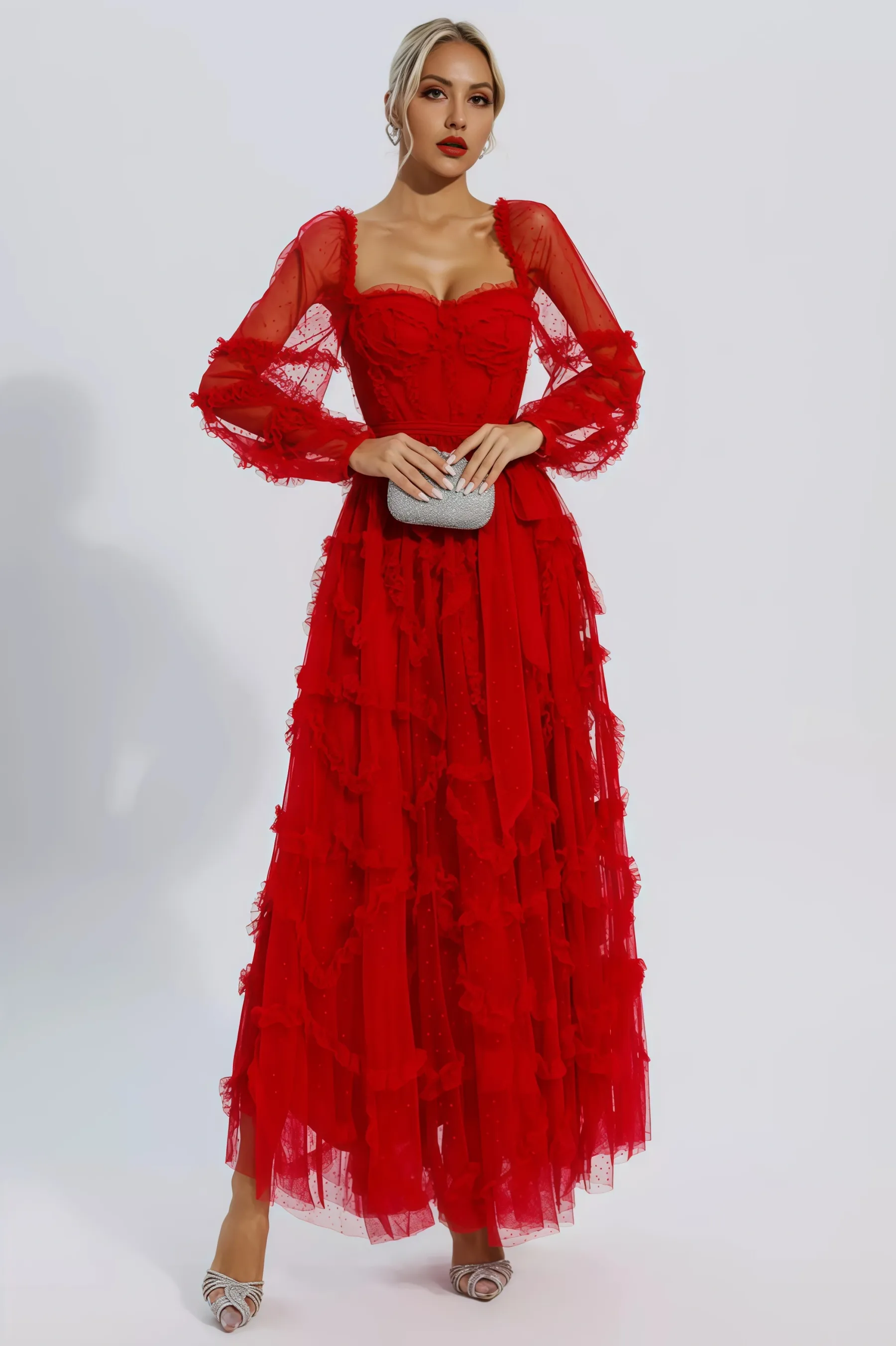Bali Red Mesh Maxi Dress