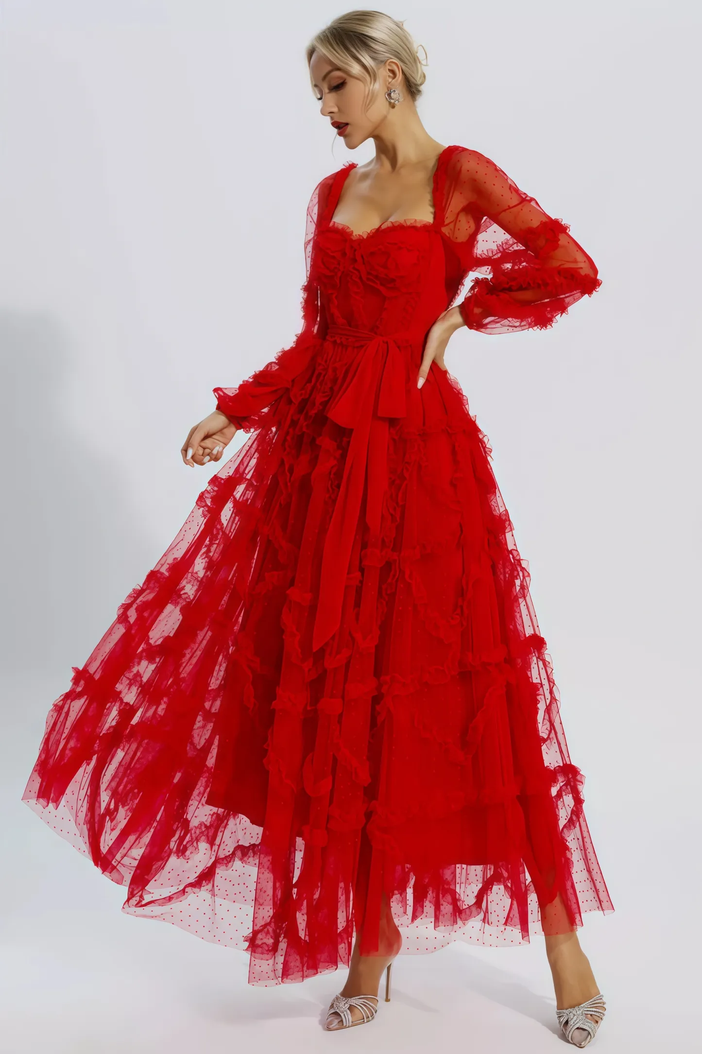 Bali Red Mesh Maxi Dress
