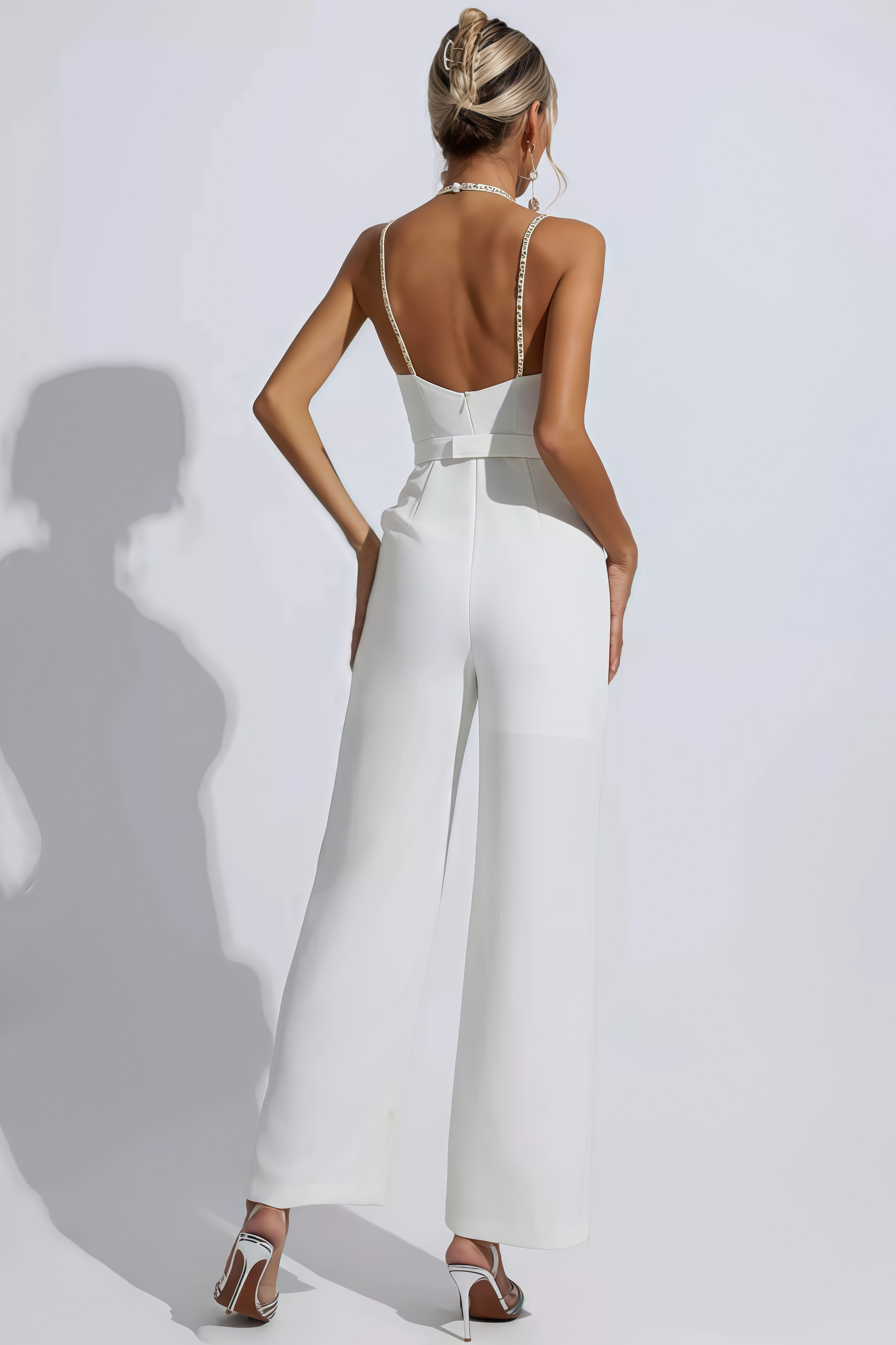 Jorda Beaded Sequin Halter Jumpsuit