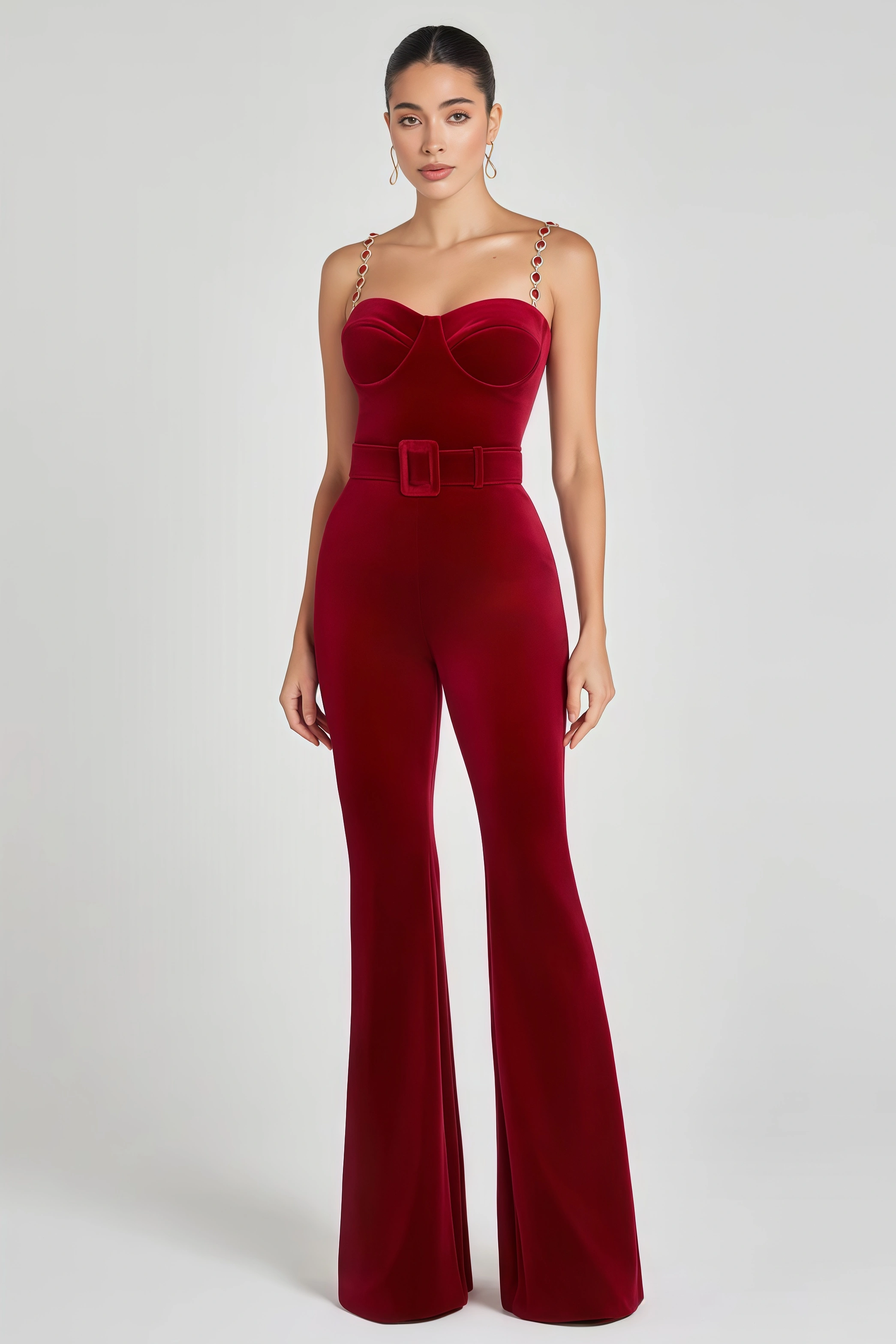 Spak Red Sleeveless Jumpsuit
