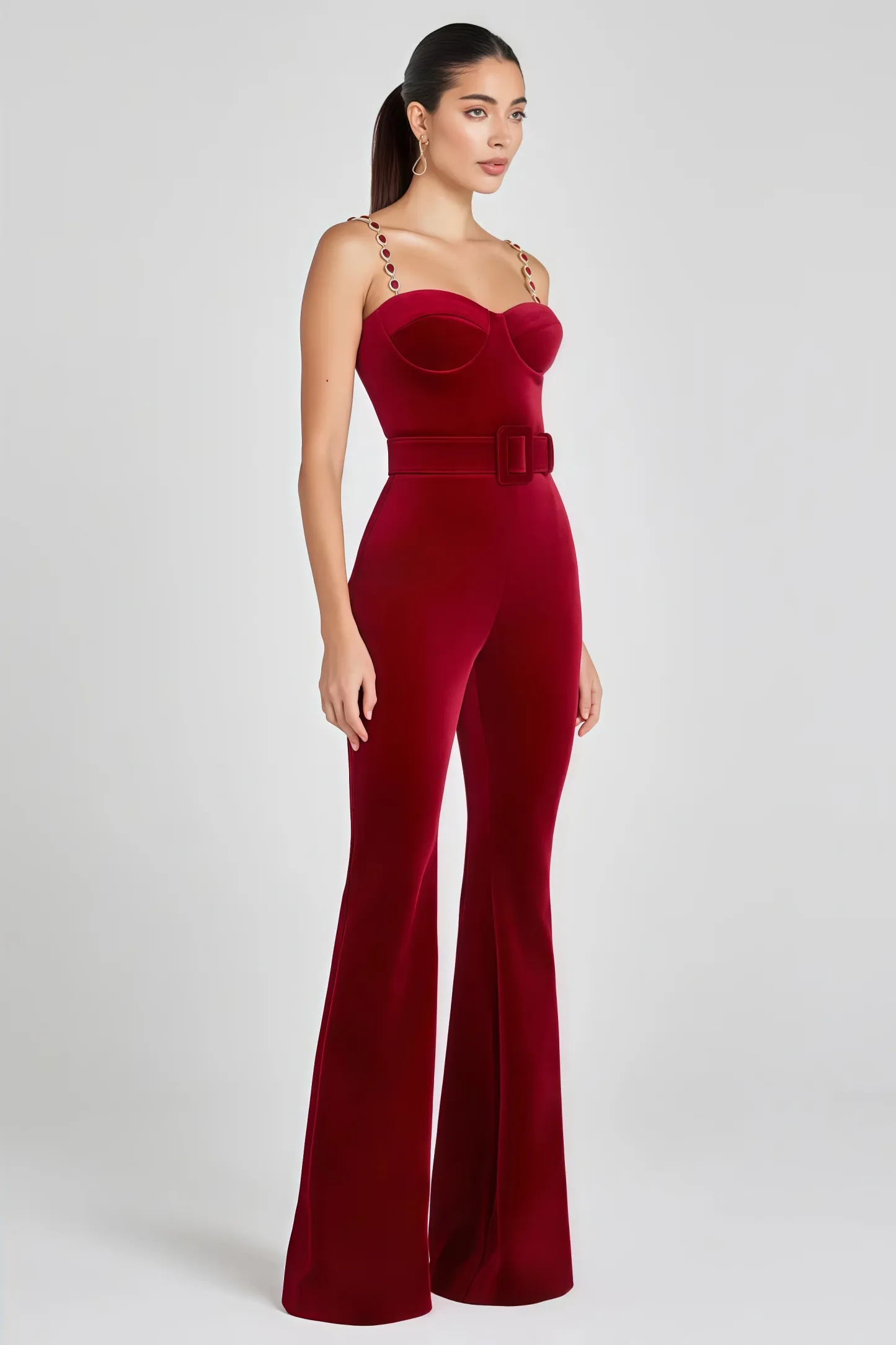 Spak Red Sleeveless Jumpsuit