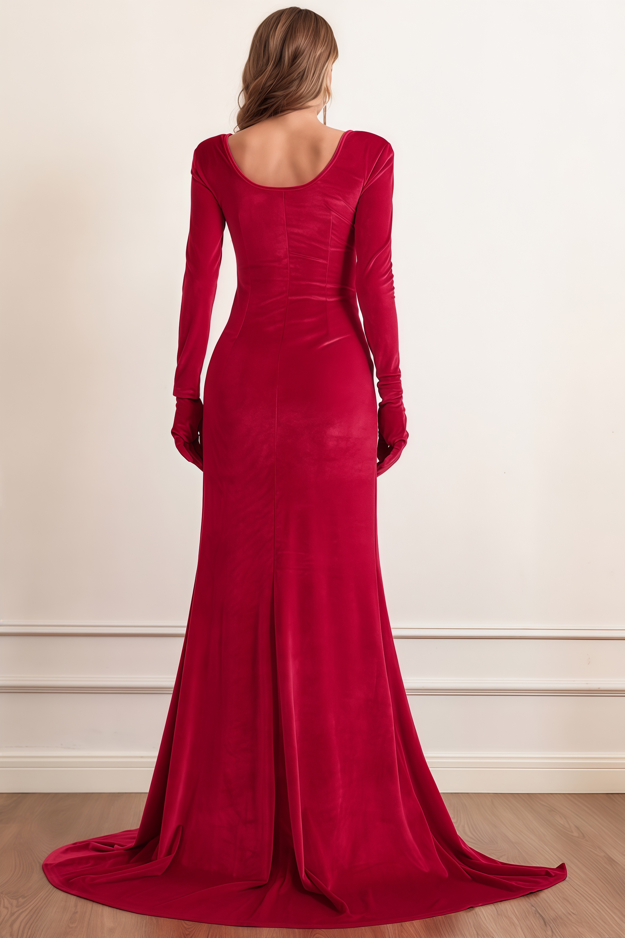Jenny Red High Waisted Glove Maxi Dress