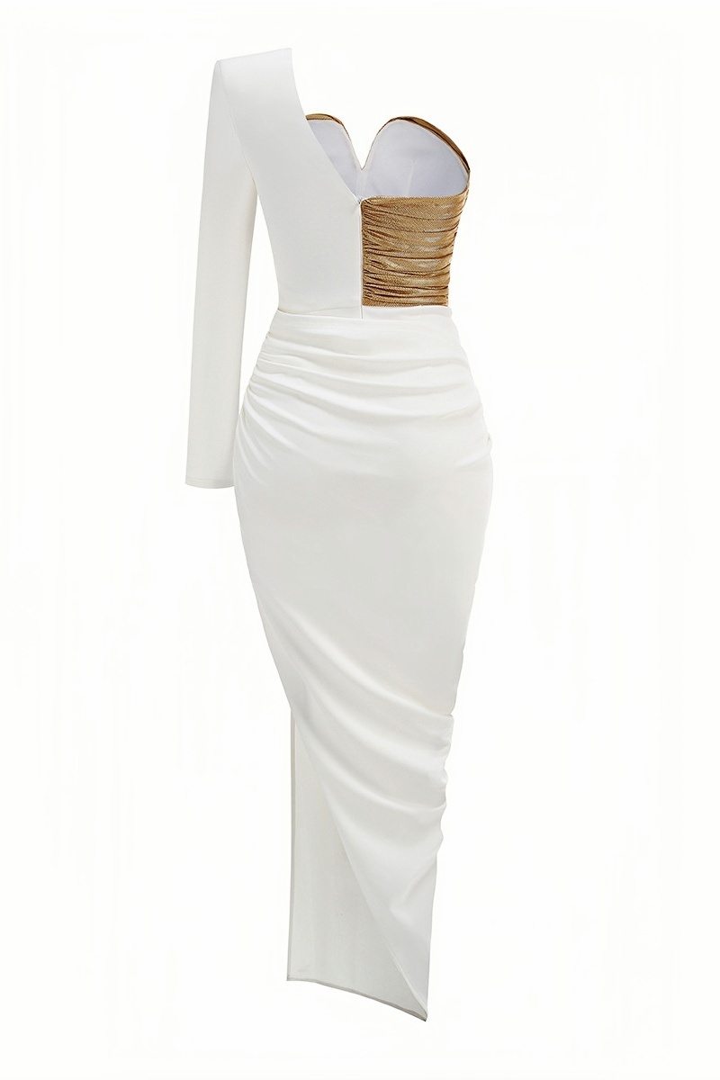 Lesa Slant Shoulder Maxi Dress