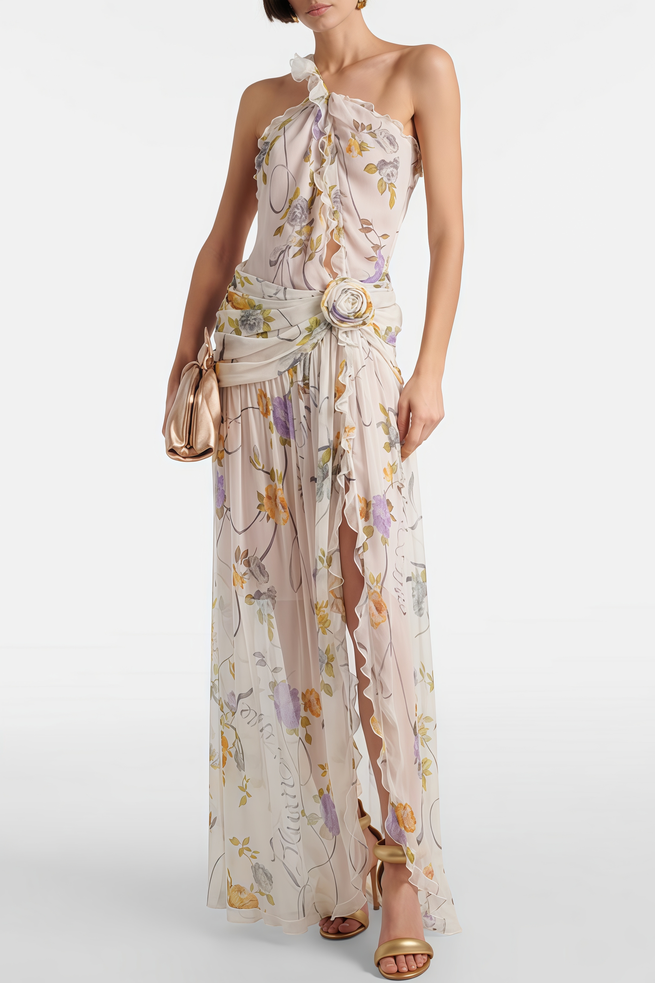 Fanyrt Backless Floral Maxi Dress