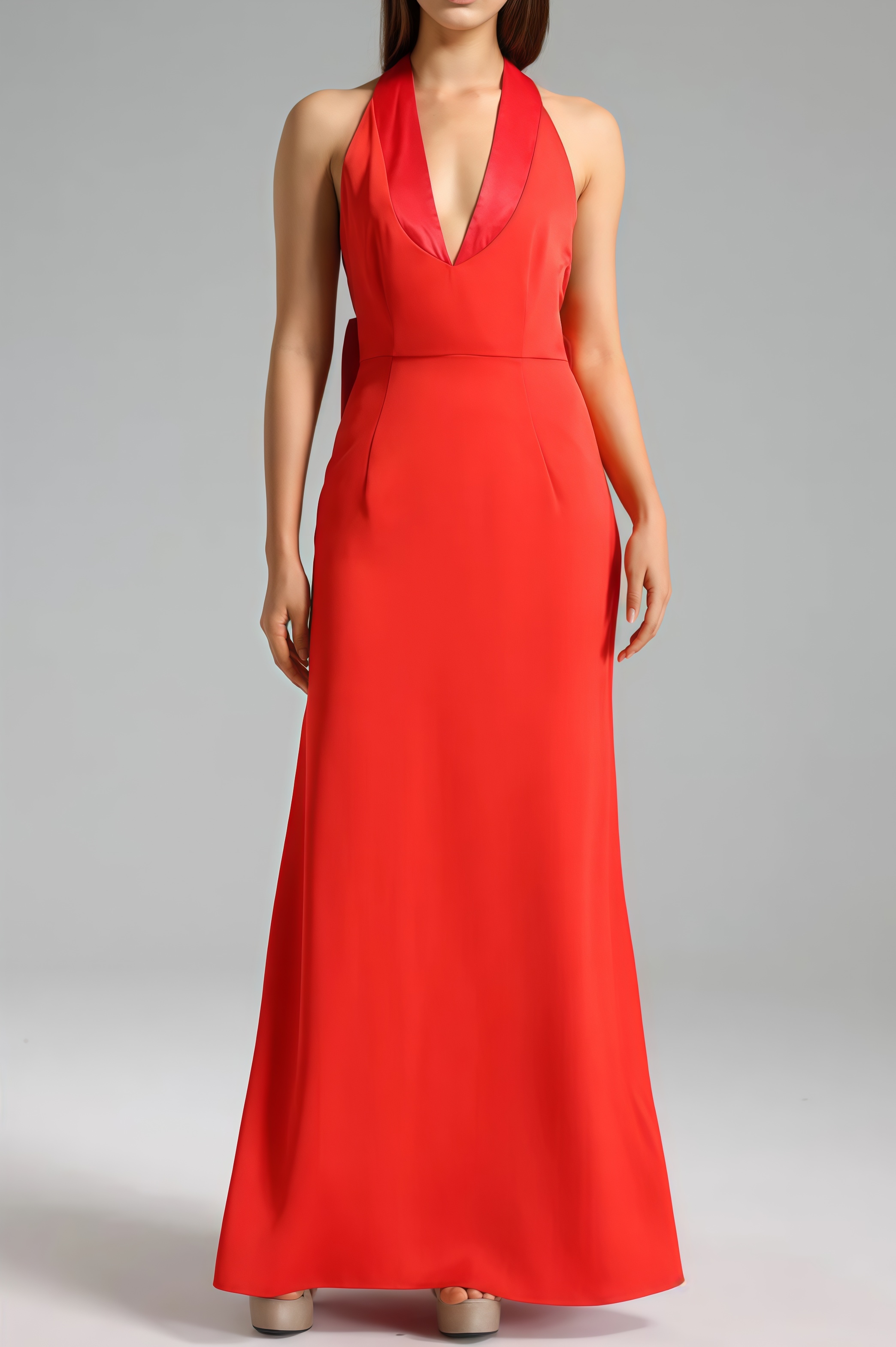 Wilmot Bow Tie Backless Maxi Dress