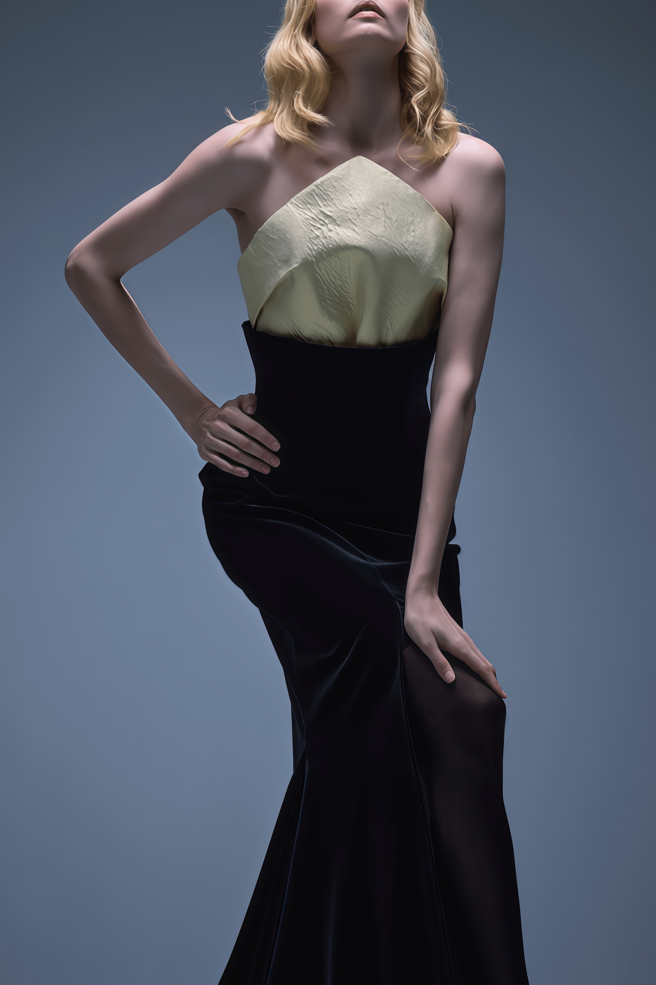 Nelld Leather Slit Fishtail Maxi Dress