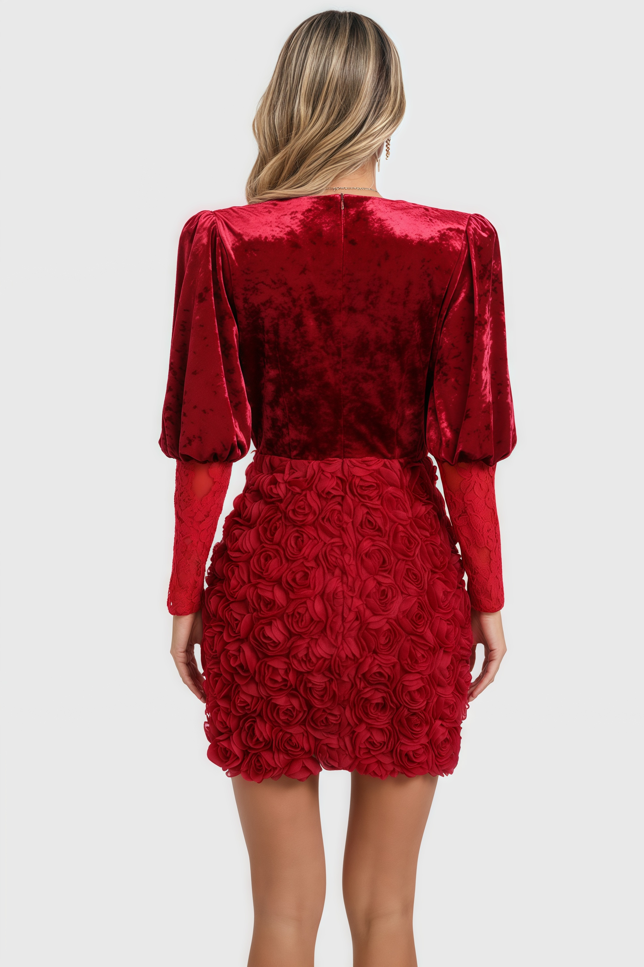 Dax 3D Floral Long Sleeve Mini Dress