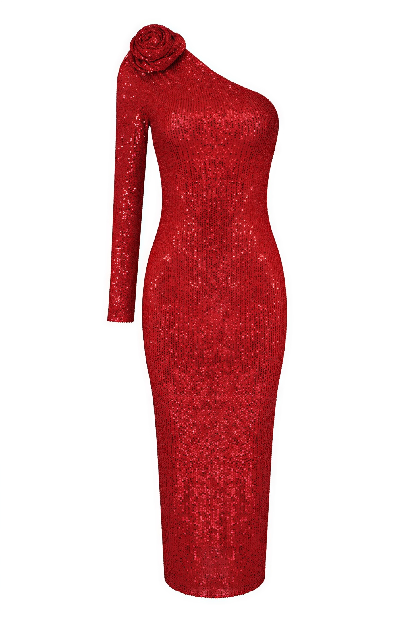 Felicia Ethel Sequins One Shoulder Midi Dress