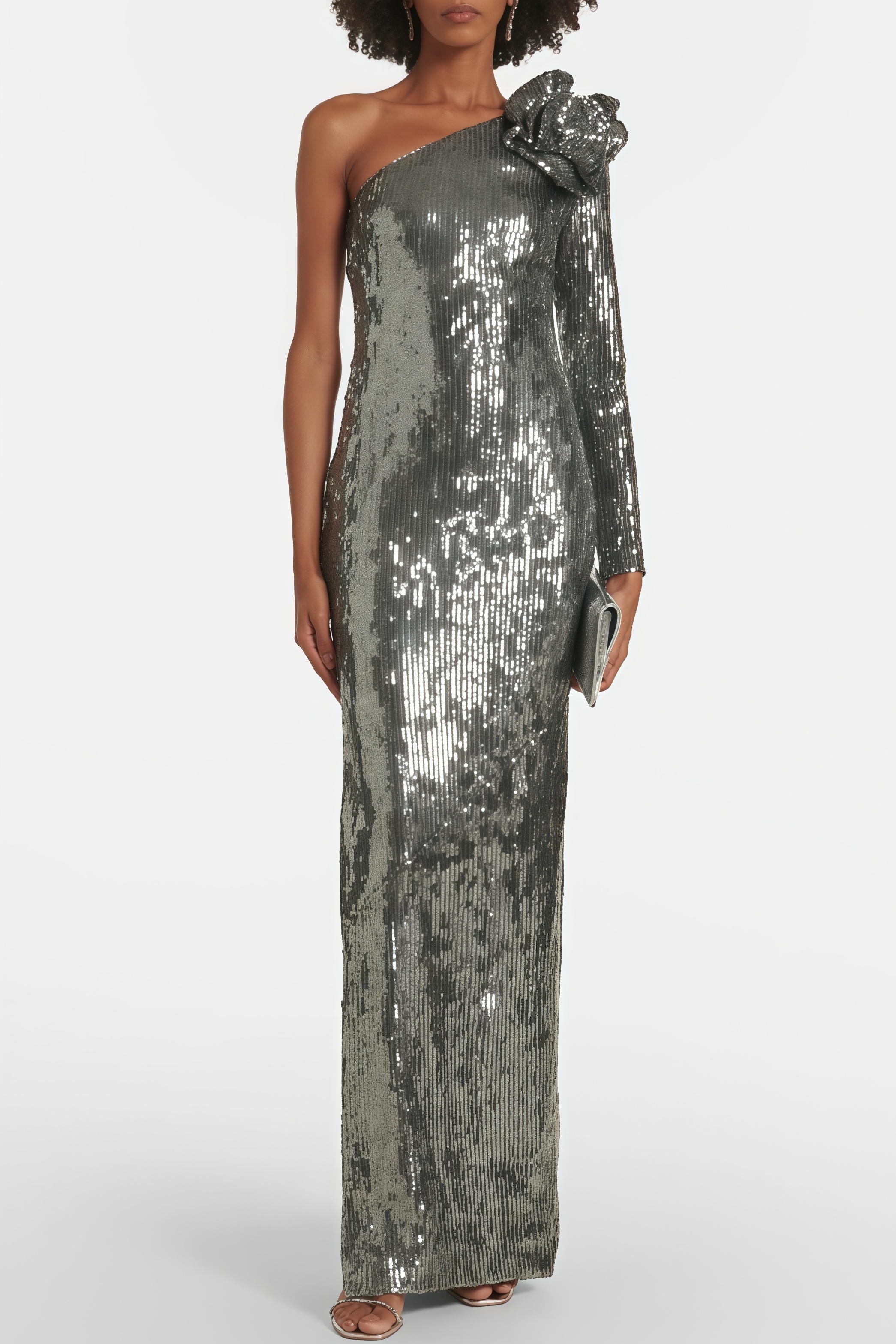 Carl 3D Floral Sequin Maxi Dress