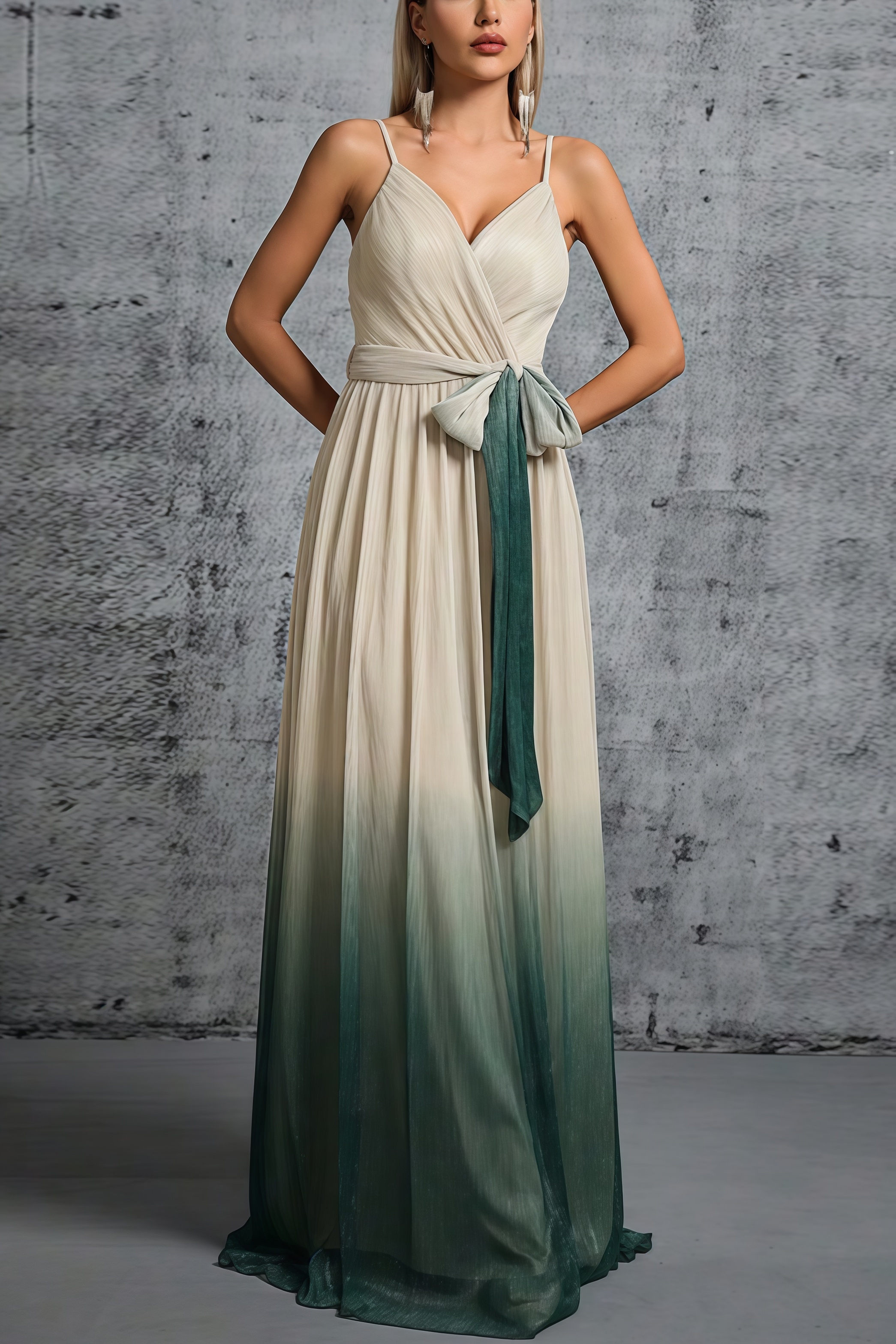 Delia Halter Backless Gradient Maxi Dress