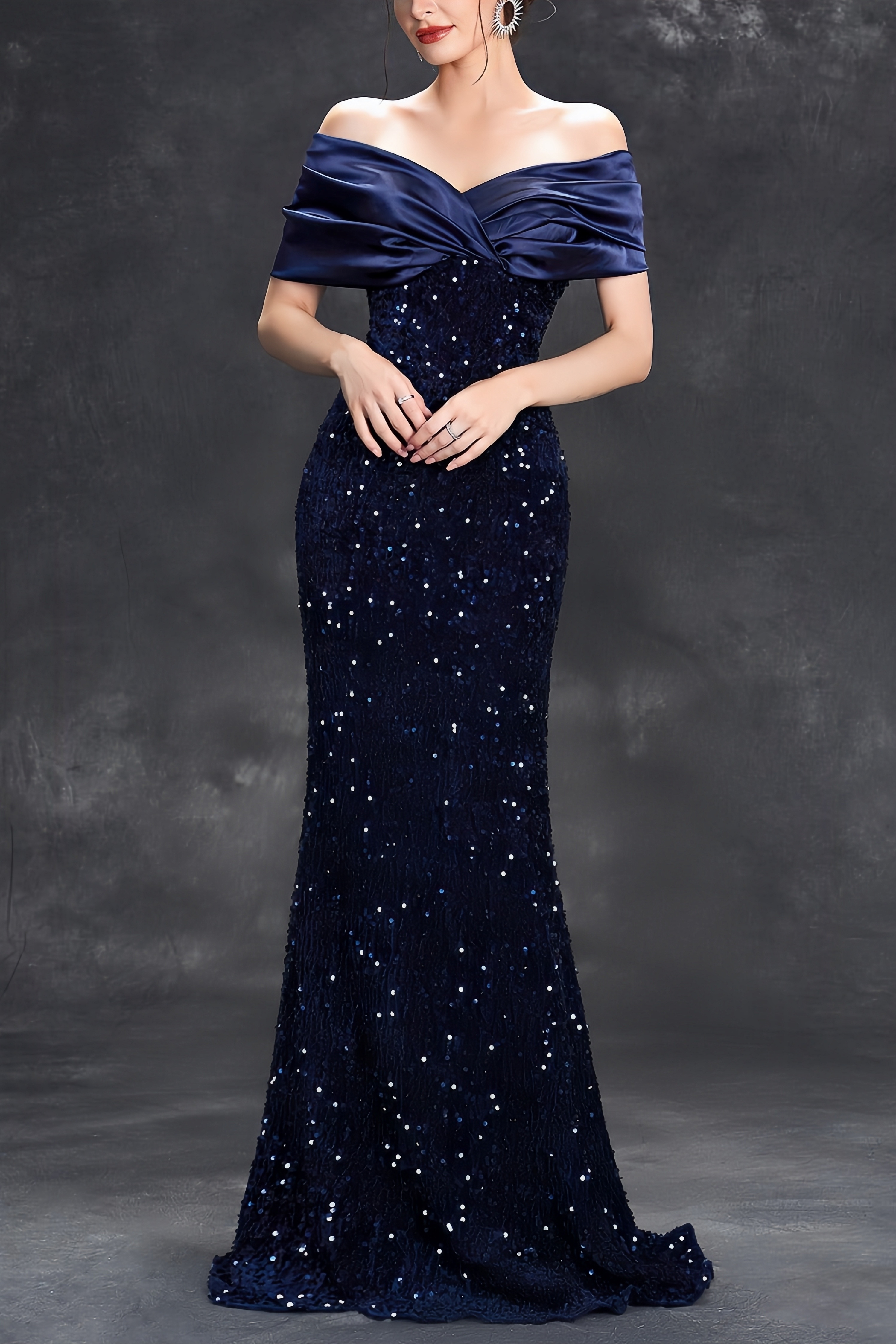Meli Sequin Fishtail Maxi Dress