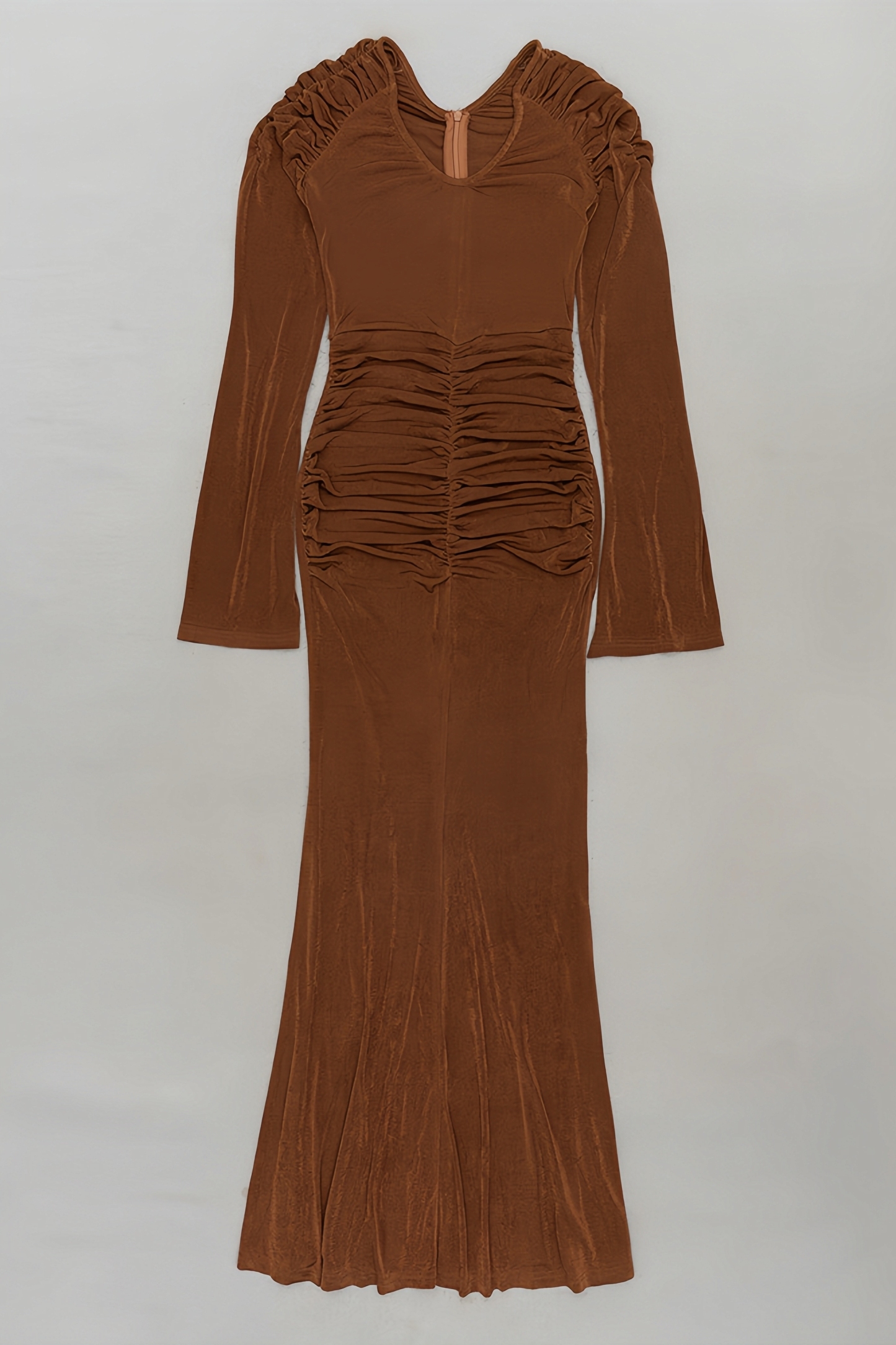 Yona Pleated Fishtail Maxi Dress