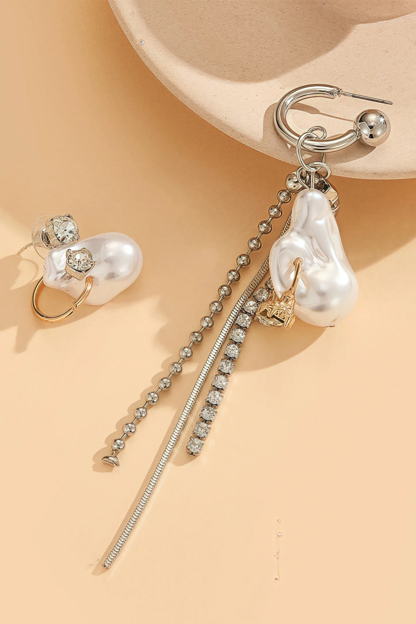 Desmond Chain Tassel Pearl Earrings