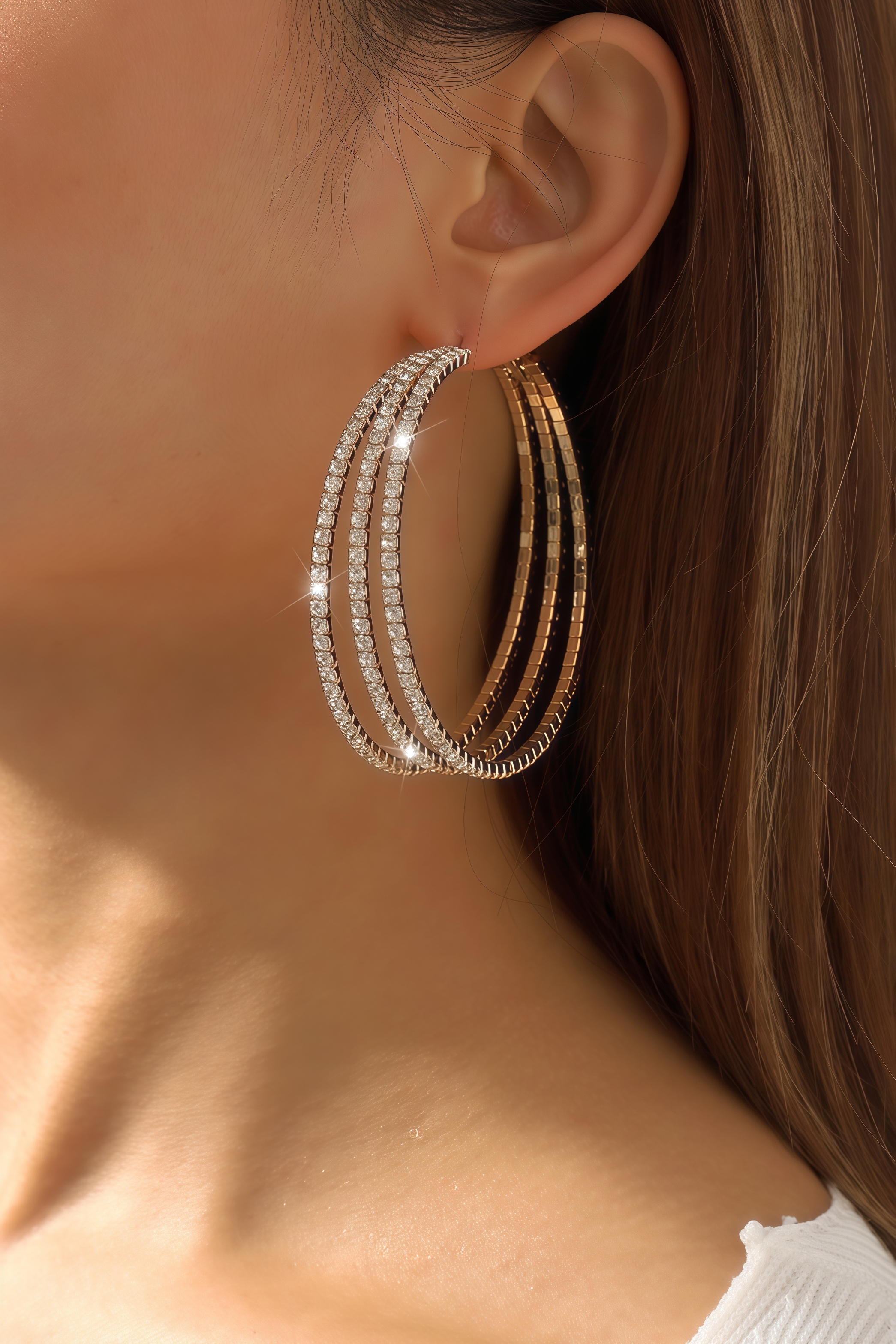 Idris Full Diamond Circle Earrings