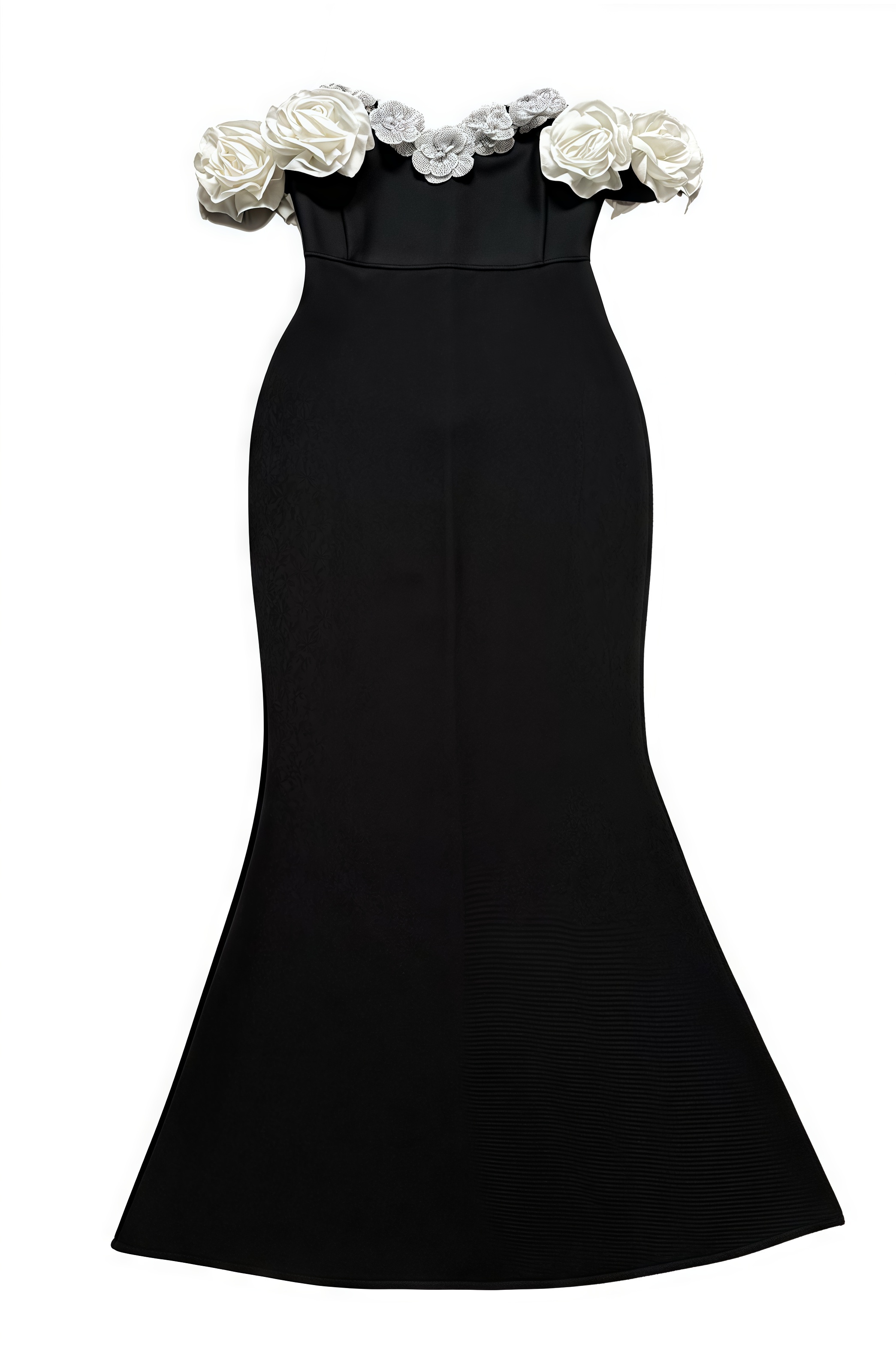 Evian Off Shoulder Flower Bandage Maxi Dress