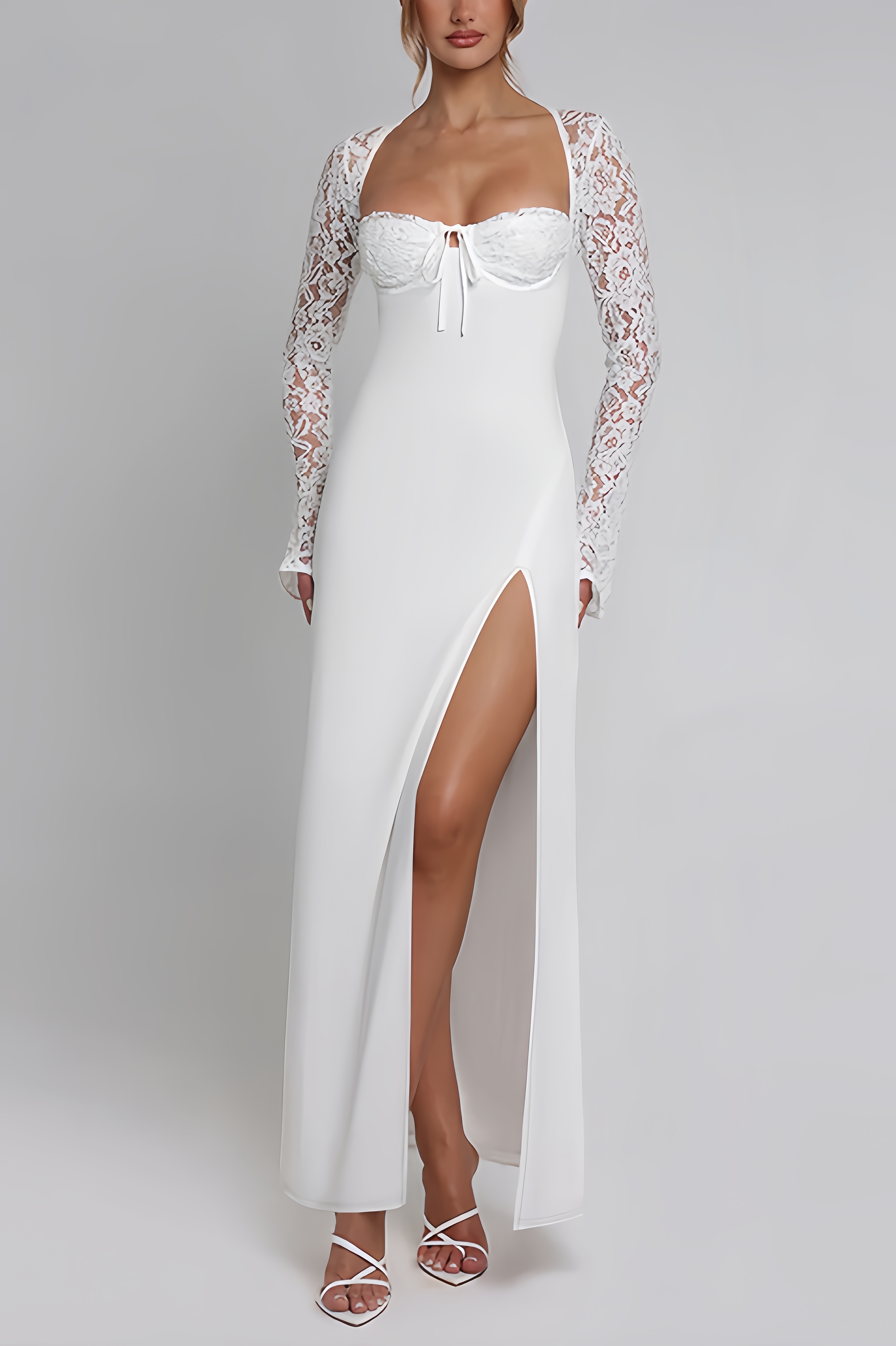 Heli Lace Split Maxi Dress