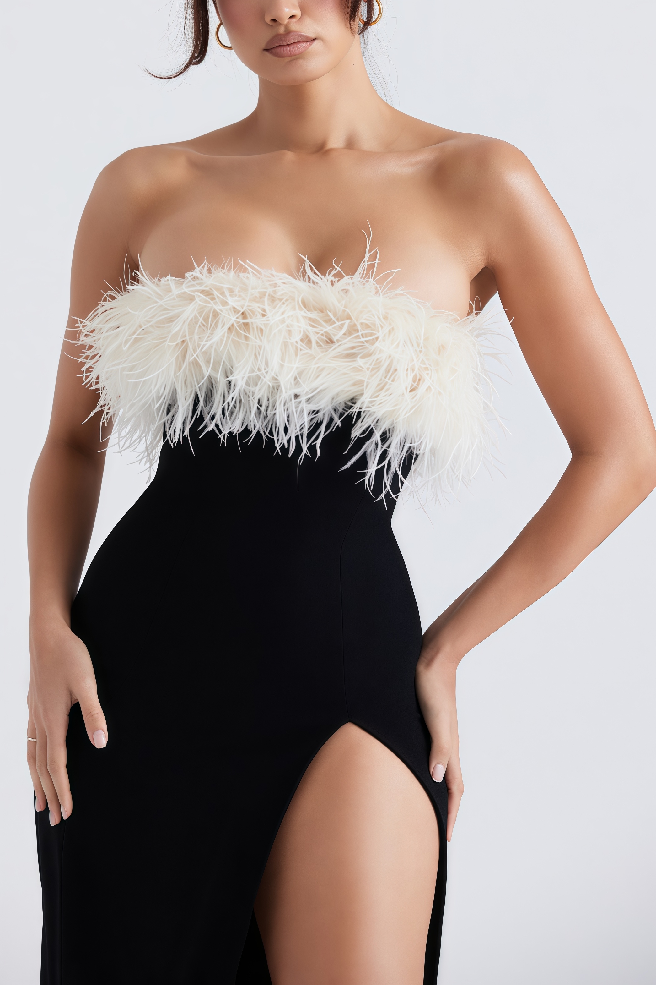 Ellery Feather High Slit Midi Dress