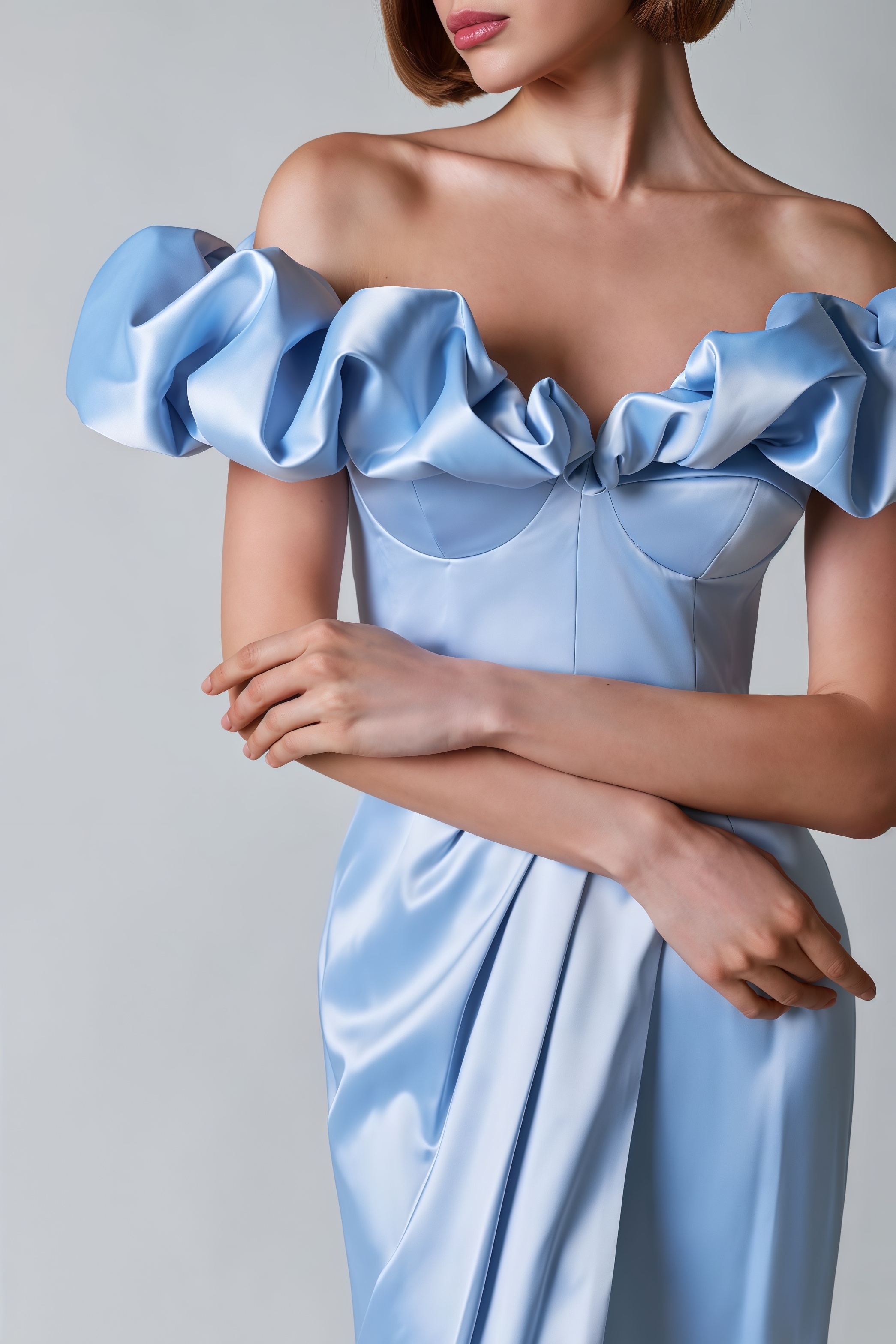 Ardend Off-Shoulder Ruffle Split Maxi Dress