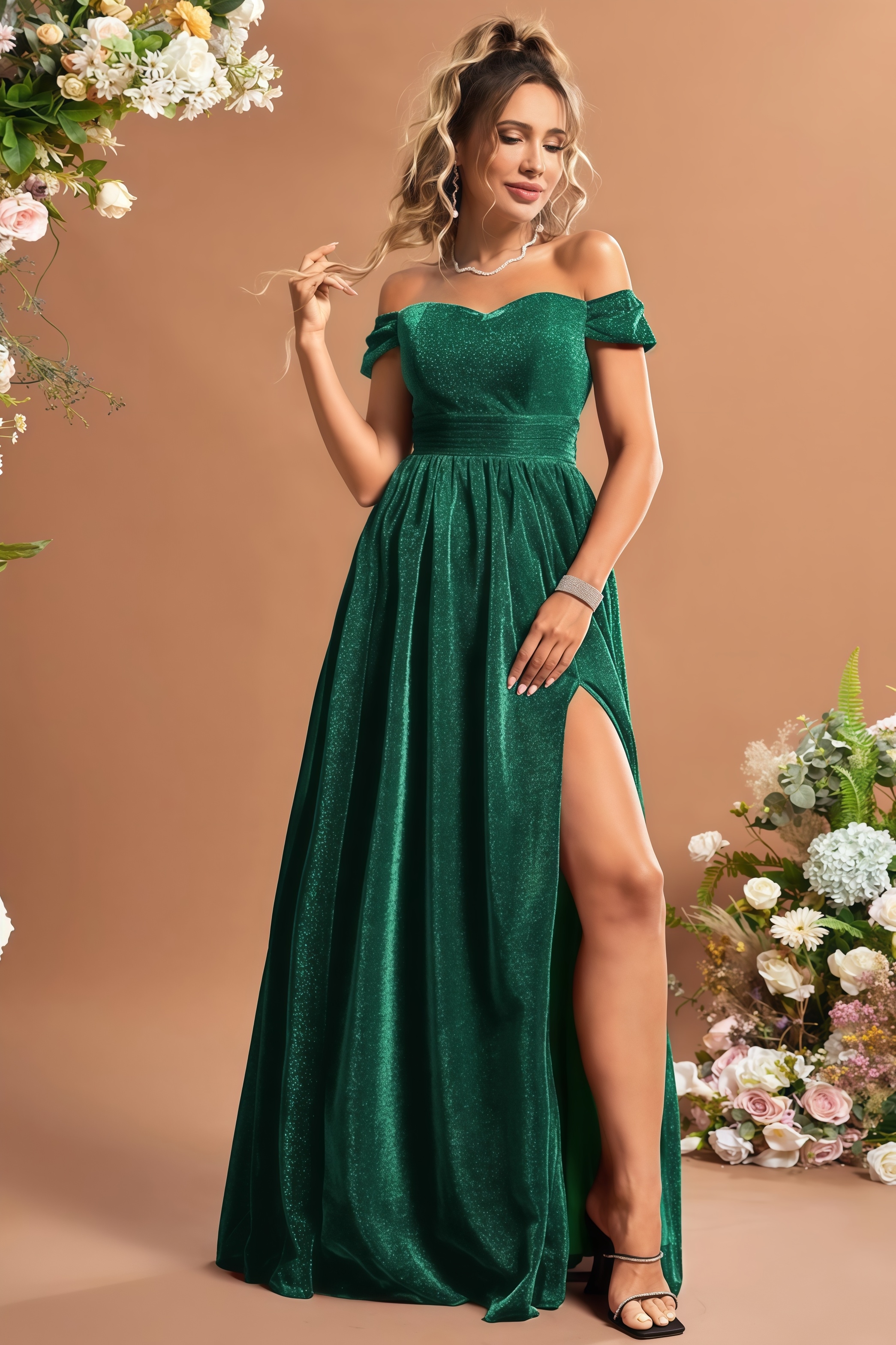 Esme One Shoulder Slit Maxi Dress