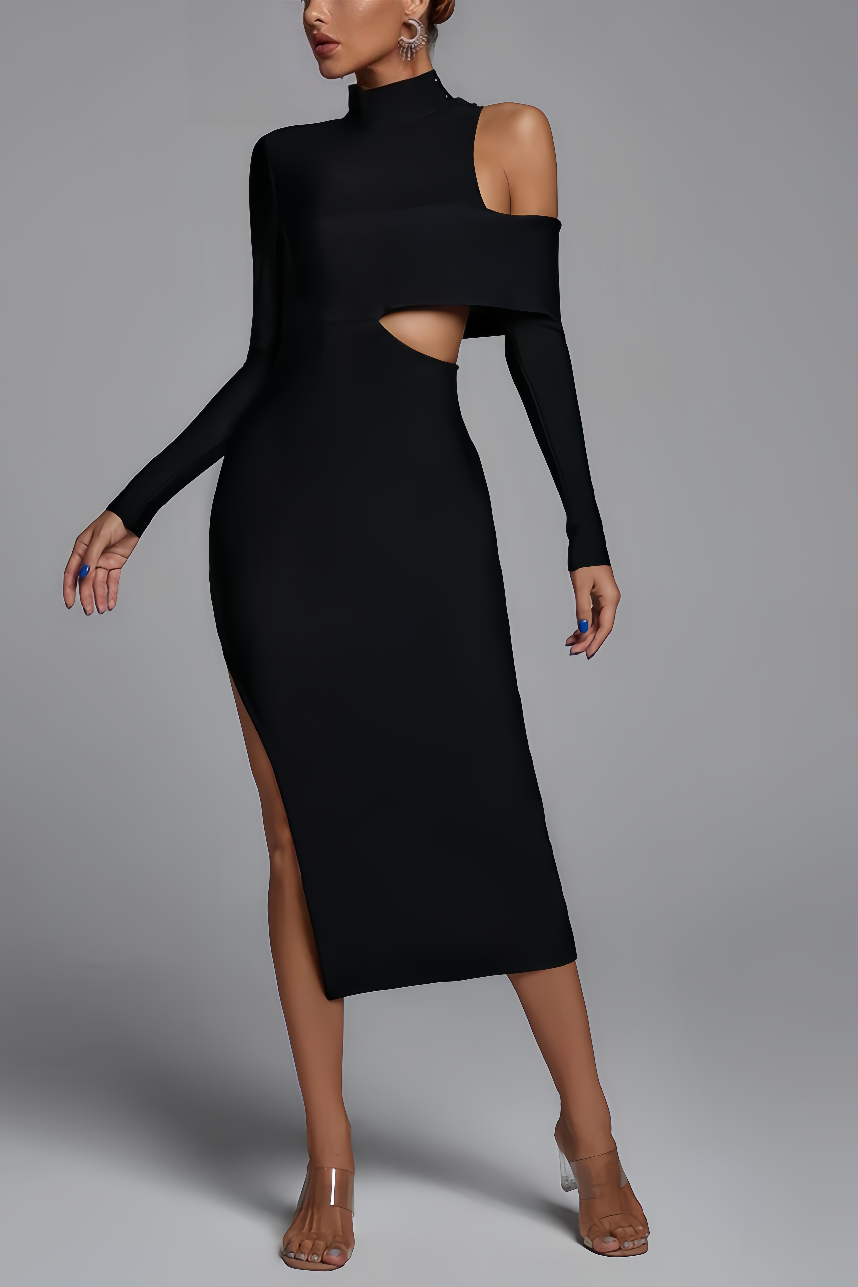 Filia High Neck Cutout Maxi Dress